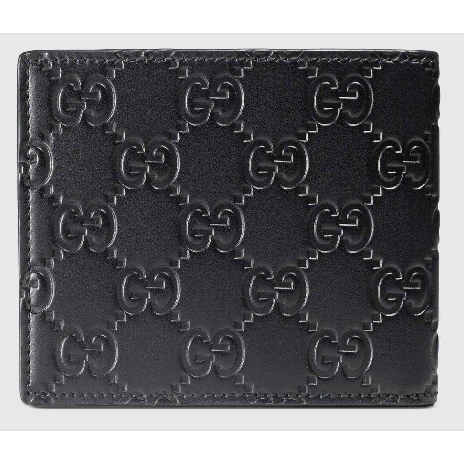 Gucci Gucci Signature Black Leather Card Holder Bifold Wallet Size ONE SIZE - 4 Thumbnail
