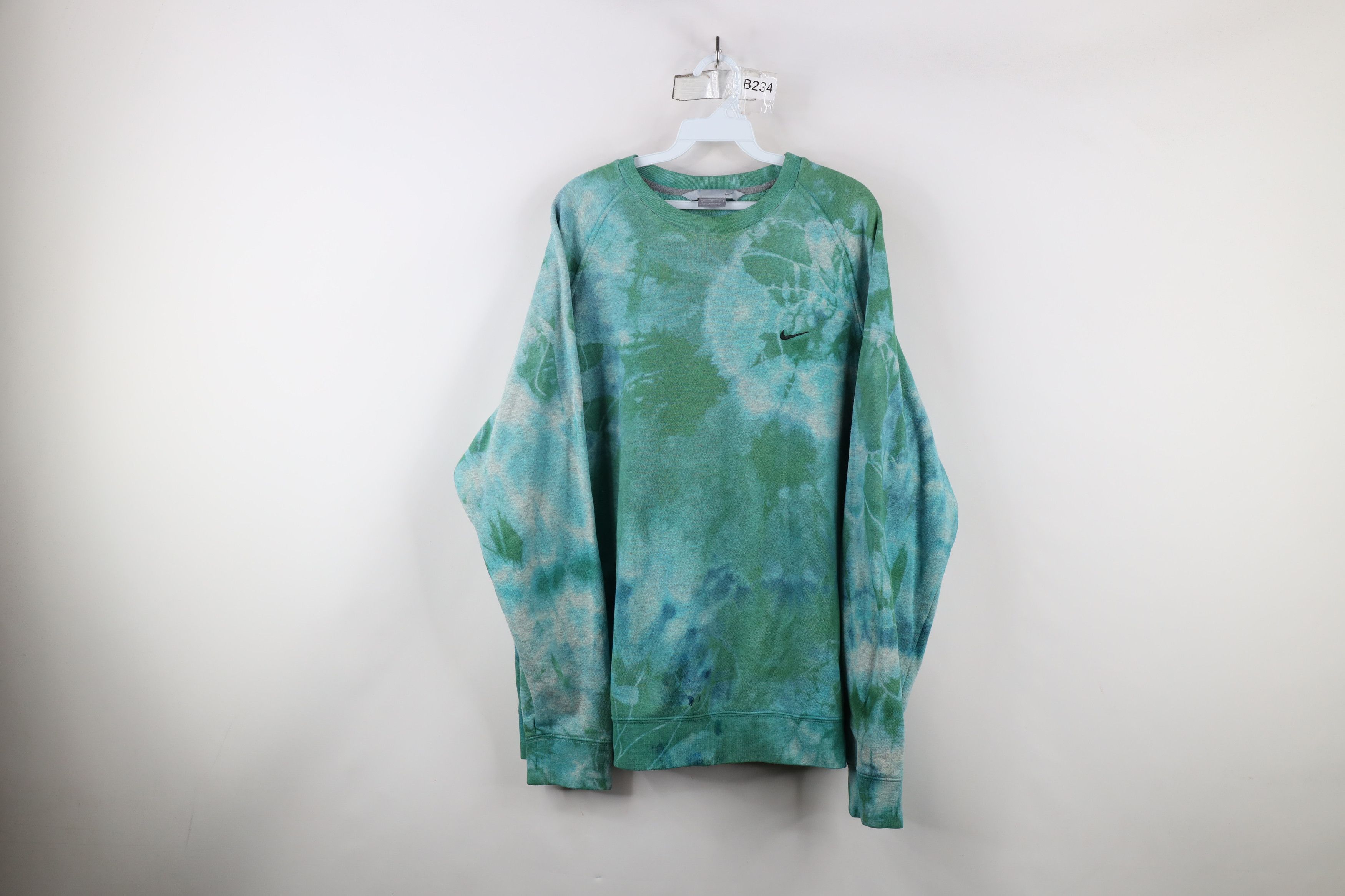 Nike × Vintage Vintage 90s Y2K Nike Swoosh Tie Dye Acid Wash Sweatshirt Size US XL / EU 56 / 4 - 1 Thumbnail