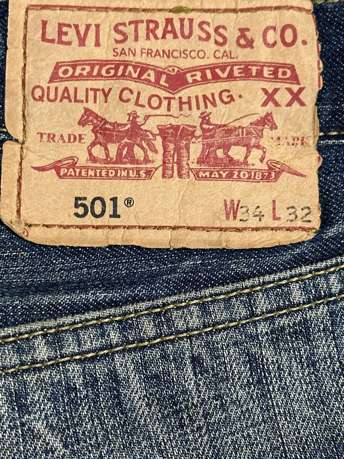 Levi's Vintage 90s Levis 501 Blue Faded Wash Distress Jeans Size US 34 / EU 50 - 9 Thumbnail