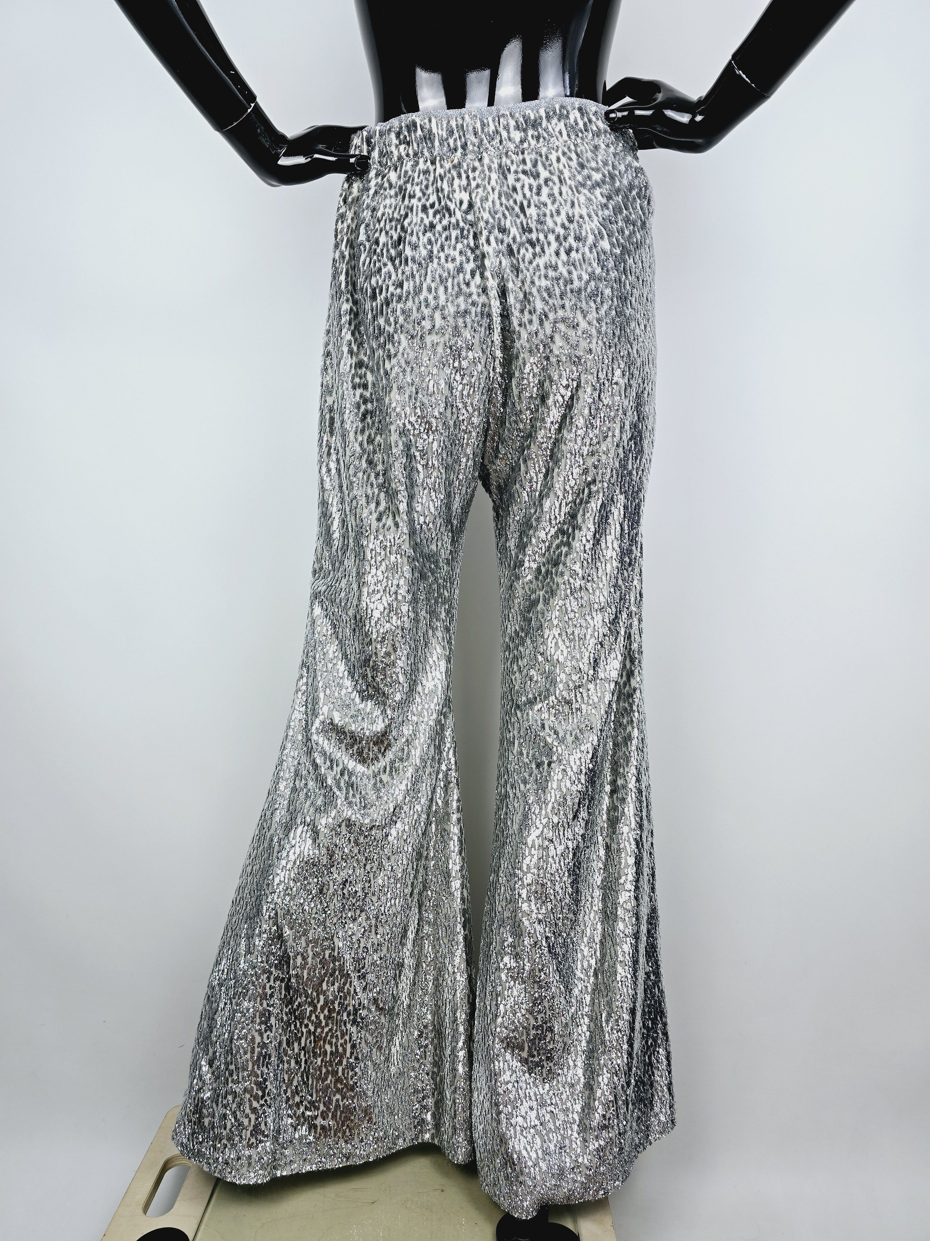 forte_forte Forte Forte "Riflessi" Metallic Wide-Leg Pants Size 26" / US 2 / IT 38 - 2 Thumbnail
