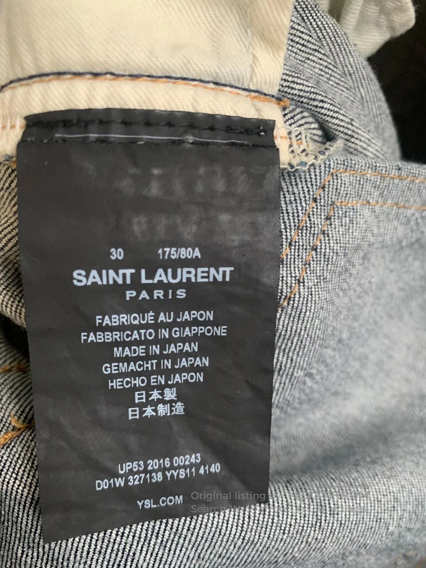Saint Laurent Paris Saint Laurent Japanese. Size US 30 / EU 46 - 7 Thumbnail