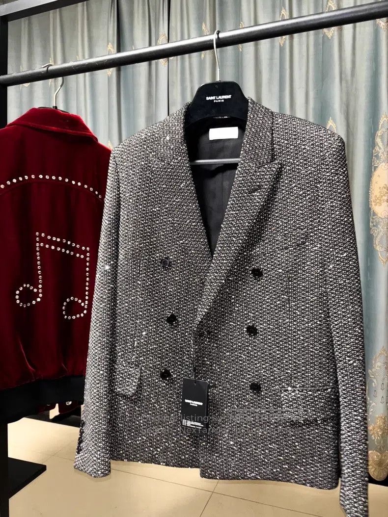Saint Laurent Paris Saint Laurent Paris Double Breasted Diamond Encrusted Suit Size US M / EU 48-50 / 2 - 1 Thumbnail