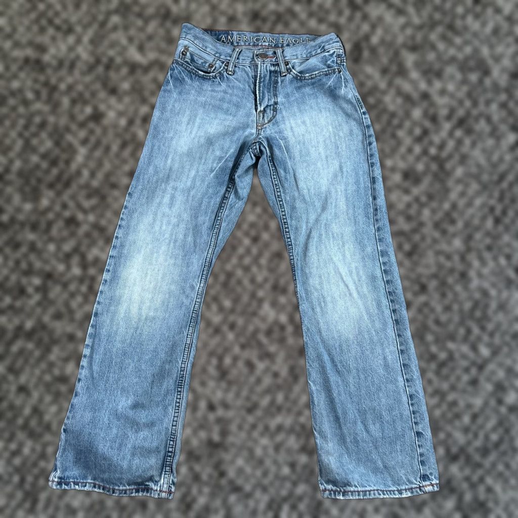 American Eagle Outfitters VINTAGE American Eagle Bootcut Jeans Mens 26x28 Blue Distressed Classic 5-Pocket Modern Grunge Size US 26 / EU 42 - 1 Thumbnail