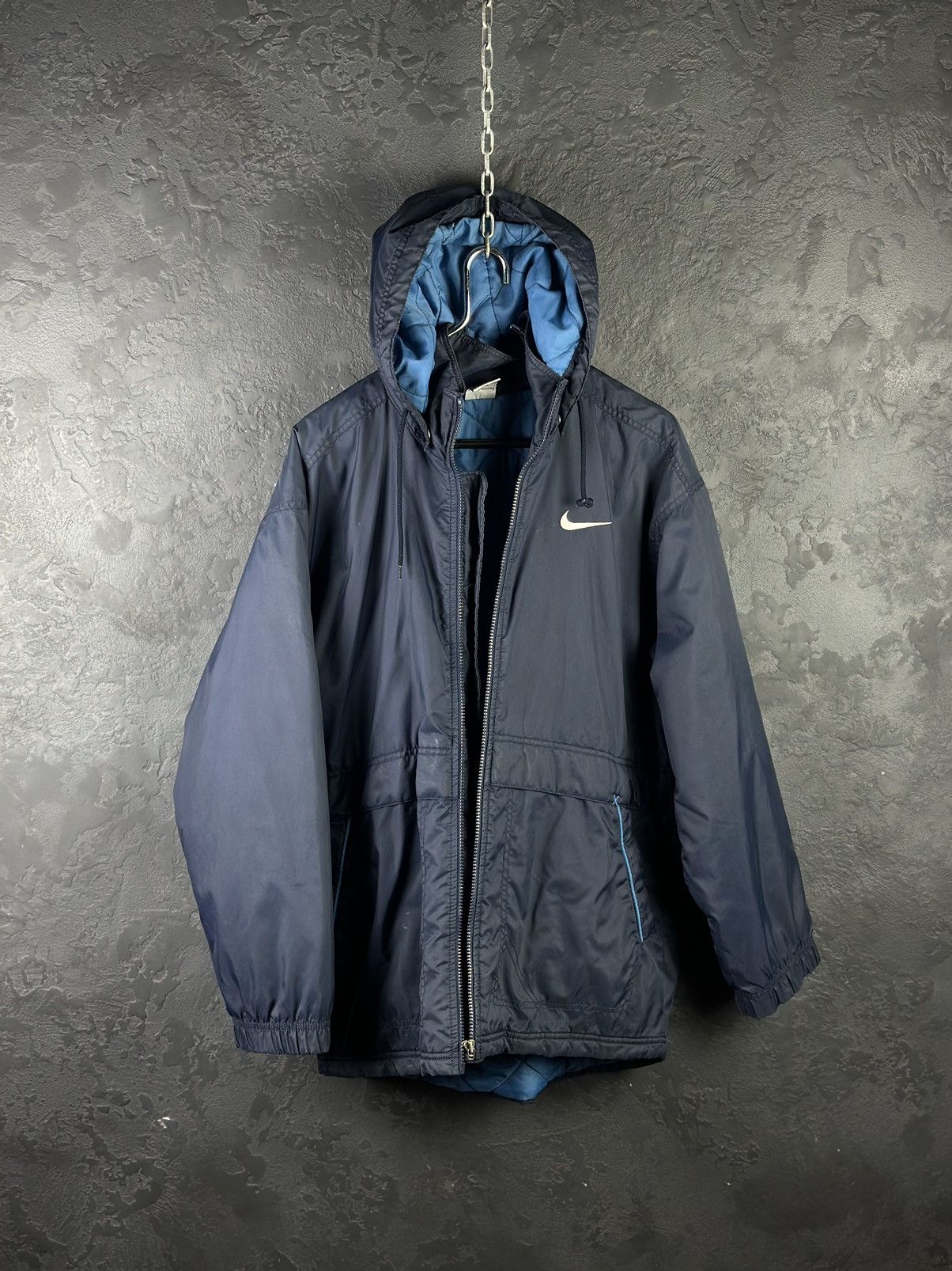 Nike × Vintage Nike Vintage Jacket Big Logo Blue Size Men's S Size US S / EU 44-46 / 1 - 4 Thumbnail