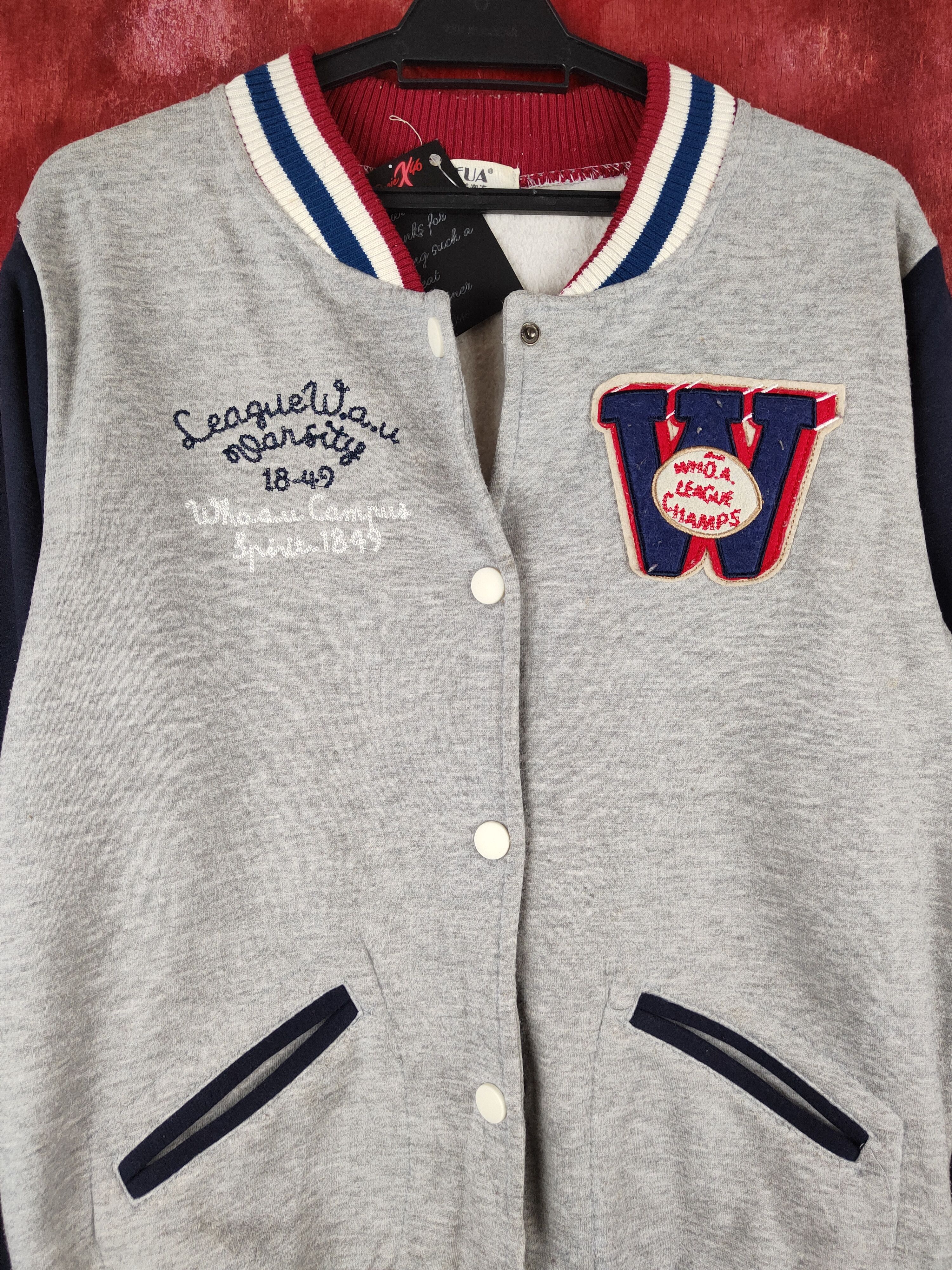 Japanese Brand EUA Gray Varsity Jackets #S1506 Size US M / EU 48-50 / 2 - 2 Thumbnail