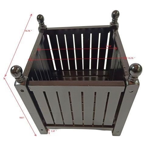 Designer × Homemade Wood Outdoor Square Wooden Flower and Herb Pot for Garden, Size US L / EU 52-54 / 3 - 3 Thumbnail