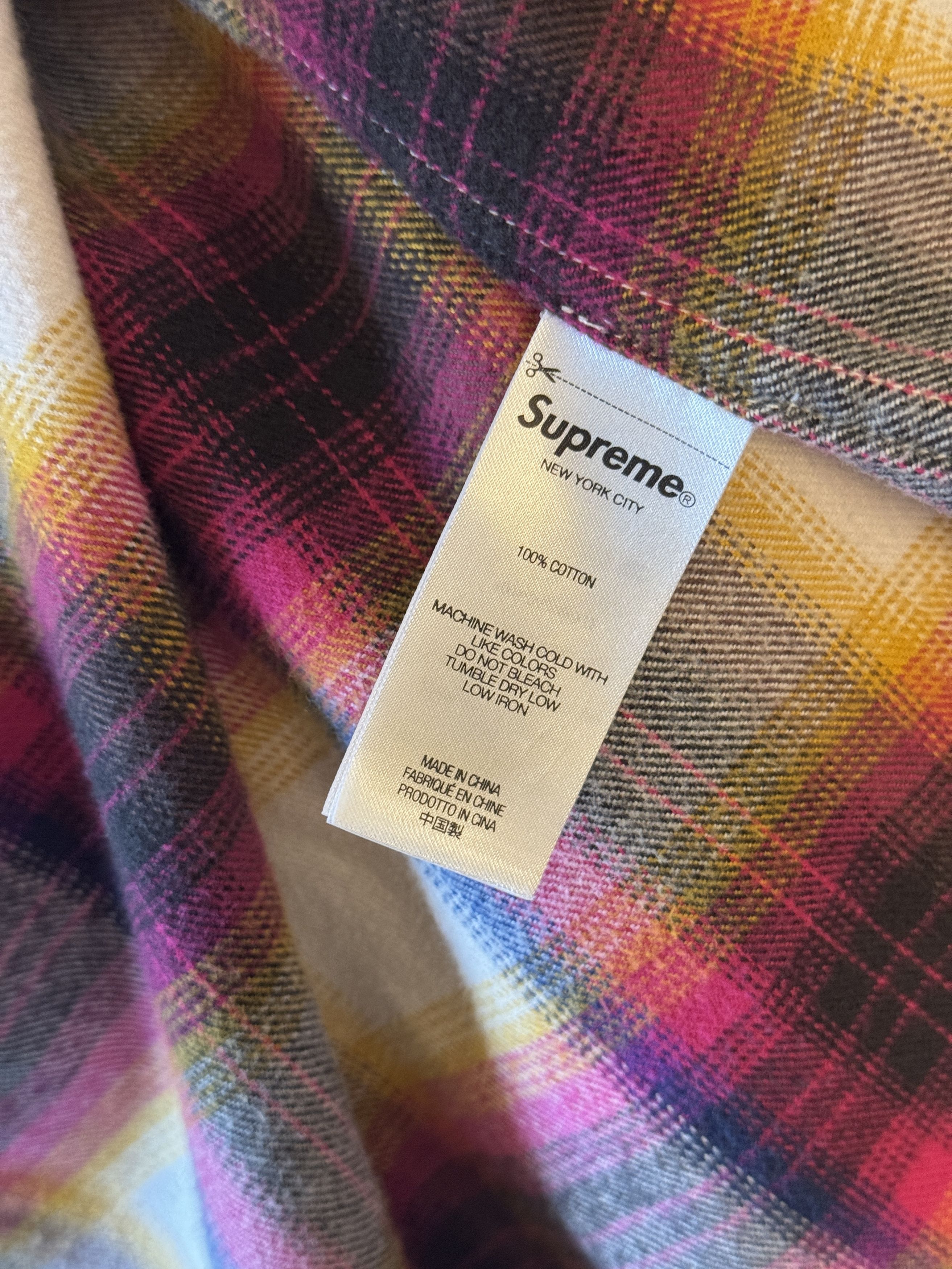 Supreme Supreme Shadow Plaid Flannel Zip Up Shirt Size US L / EU 52-54 / 3 - 5 Thumbnail