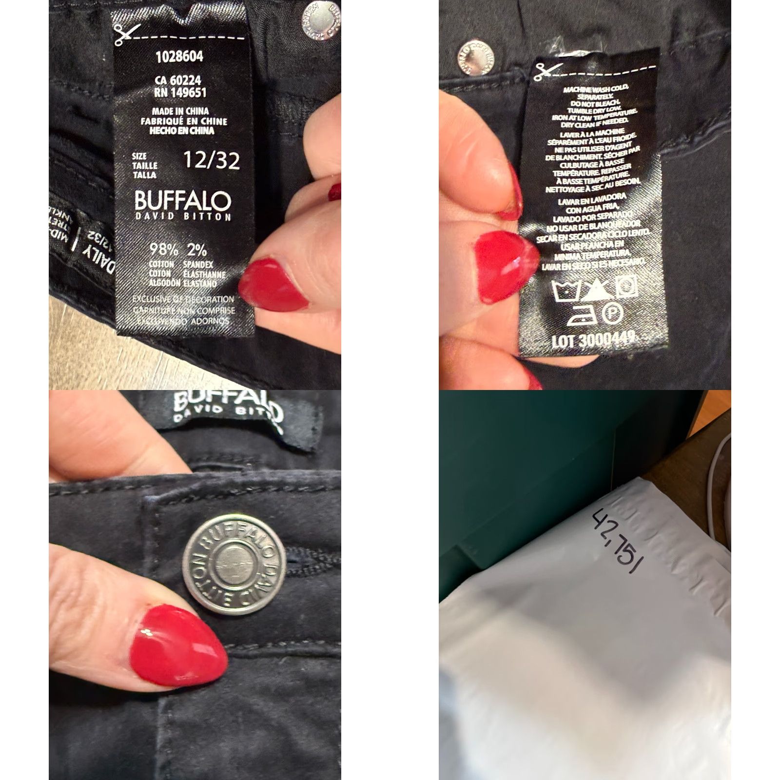 Buffalo David Bitton Buffalo David Bitton Pants Women's Size 12/32 Black Stretch Skinny Ankle Grazer Pants Size 34" / US 12 / IT 48 - 9 Thumbnail
