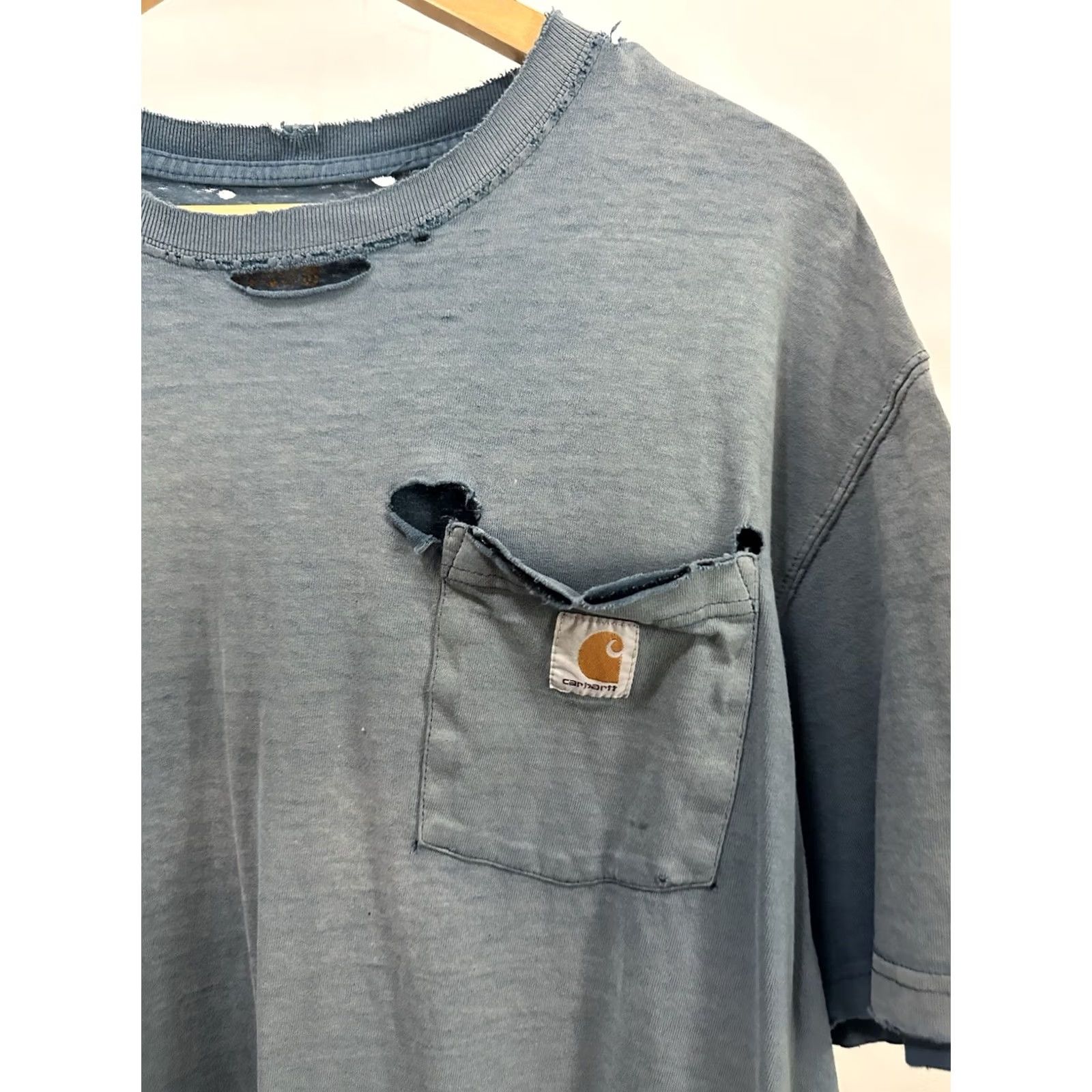 Carhartt VTG Carhartt Gradient Sun Faded Thrashed Worn WIP Distressed Pocket T-Shirt L Turquoise Men Shirt Short Sleeve Size L Mens Size US L / EU 52-54 / 3 - 4 Thumbnail