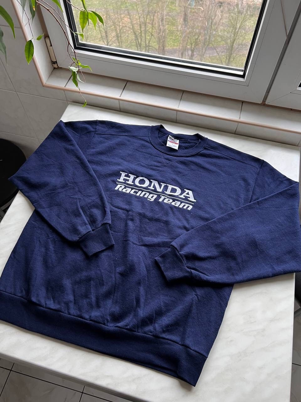 Vintage Honda Racing Team Vintage Sweatshirt Crewneck 00s Navy Blue Size US L / EU 52-54 / 3 - 4 Thumbnail