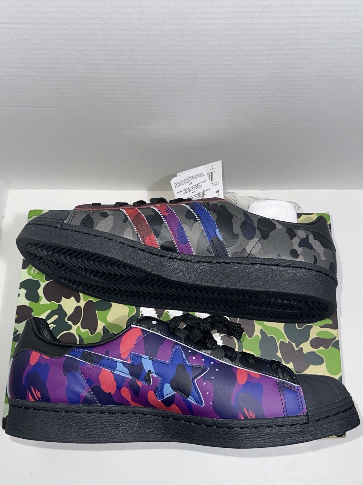 Adidas × Bape RARE! BAPE X Adidas ABC Crazy Camo Superstar 80s DS US11 Size US 11 / EU 44 - 3 Thumbnail