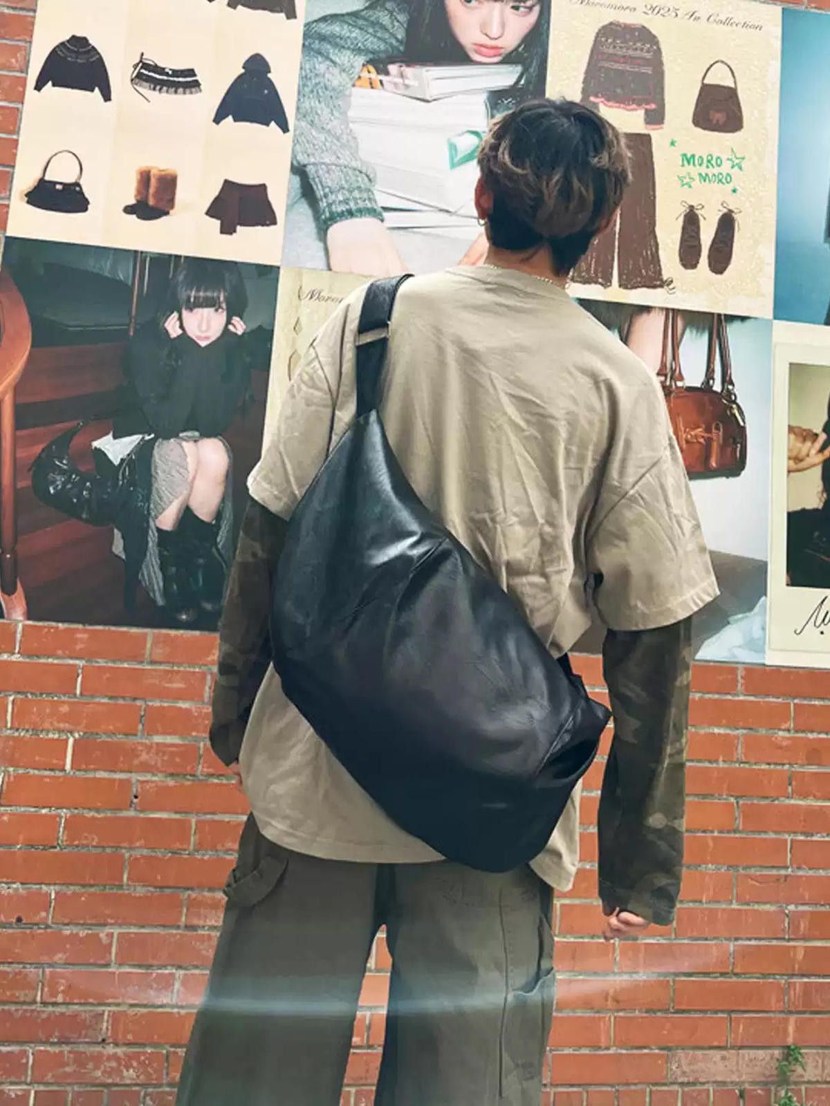 Leather Dark Underarm Dumpling Crossbody | Niche Horn Bag Tote Size ONE SIZE - 3 Thumbnail