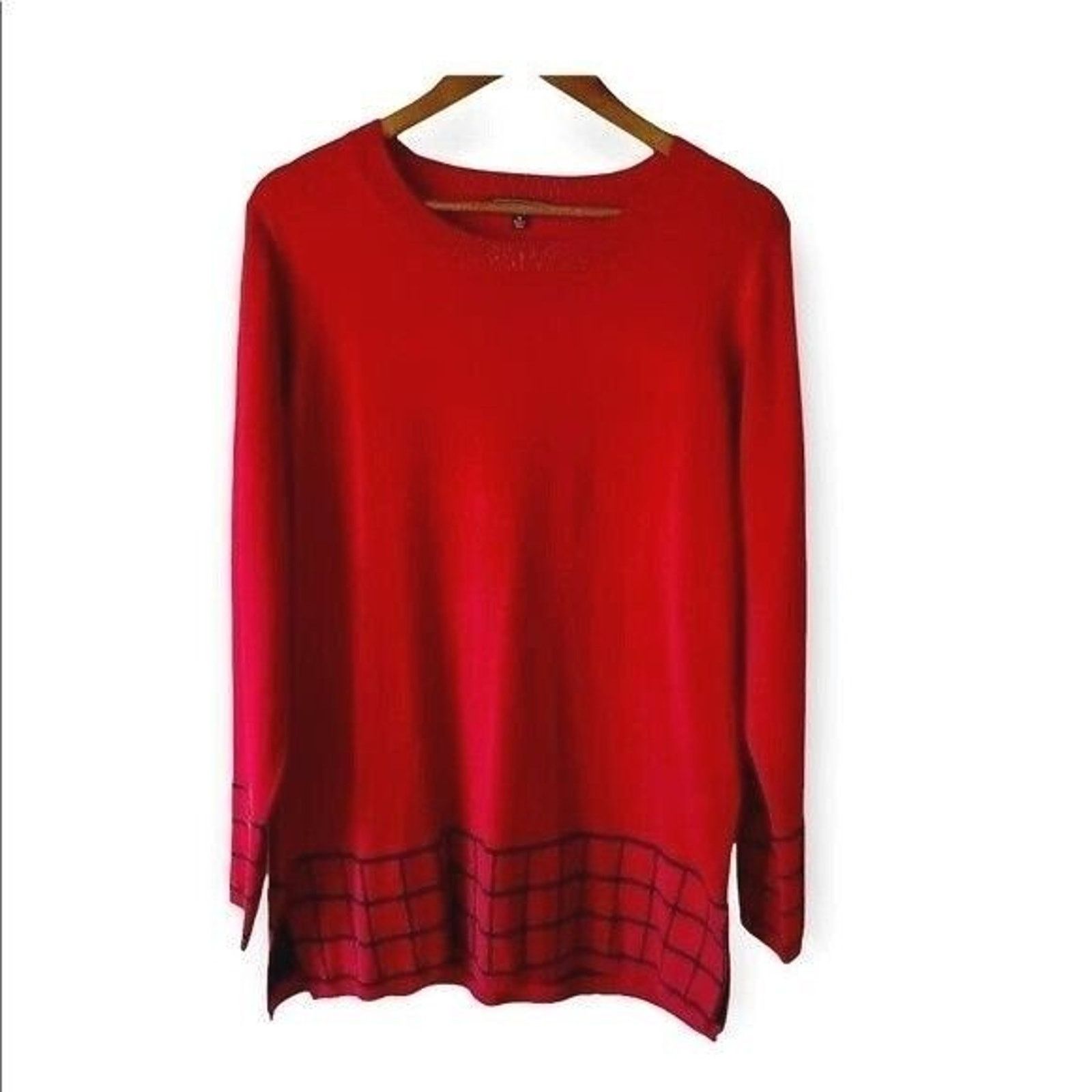Other Lety & Me Women's Sweater Simple Basic Red Black Size XL Size XL / US 12-14 / IT 48-50 - 1 Thumbnail