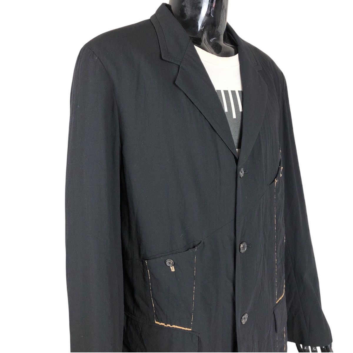 Yohji Yamamoto Vintage Yohji Yamamoto Pour Homme S/S 1999 Wool Light Jacket Size US L / EU 52-54 / 3 - 8 Thumbnail