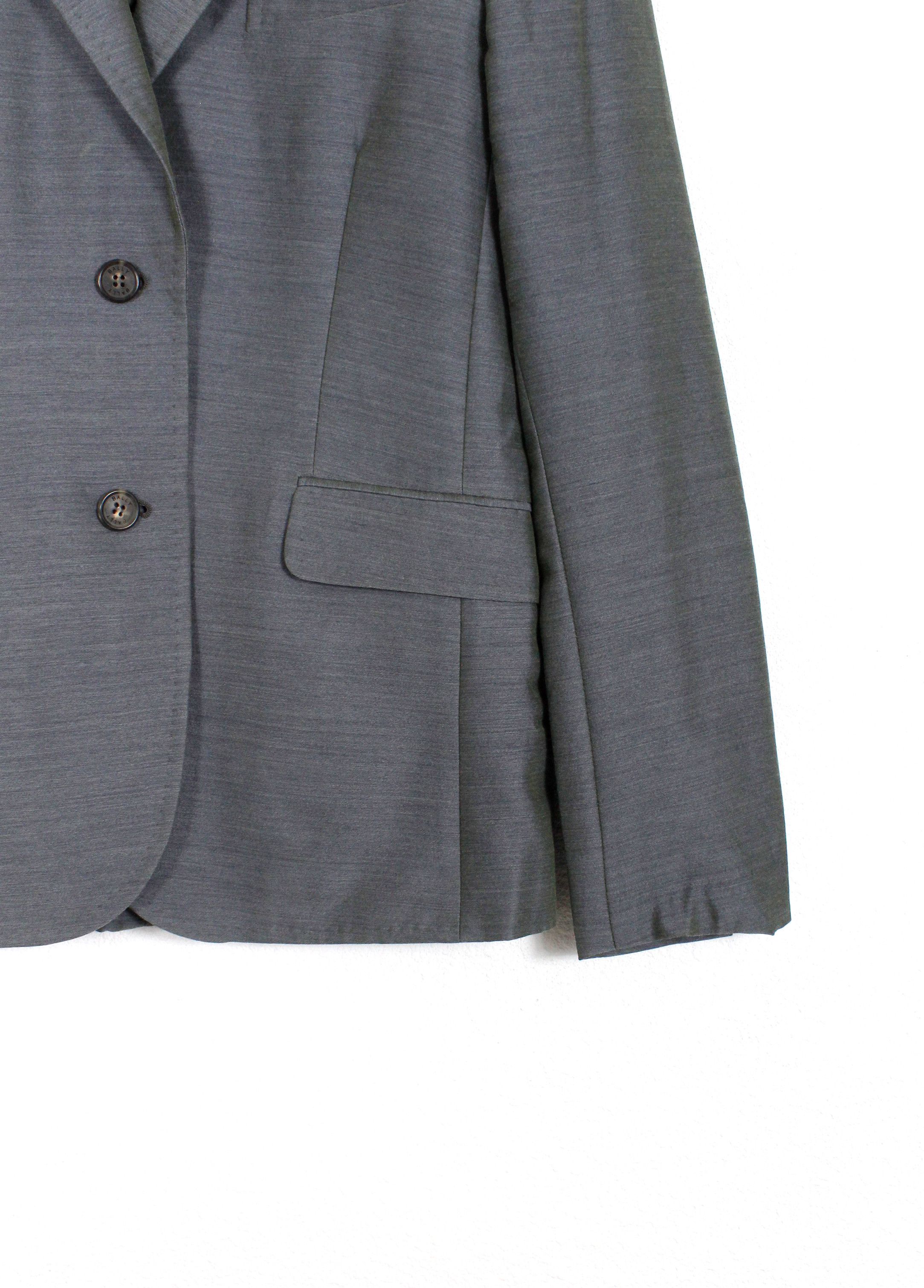 Bally Womens Bally Italy Gray Wool Blazer Jacket 38 size Size XS / US 0-2 / IT 36-38 - 3 Thumbnail