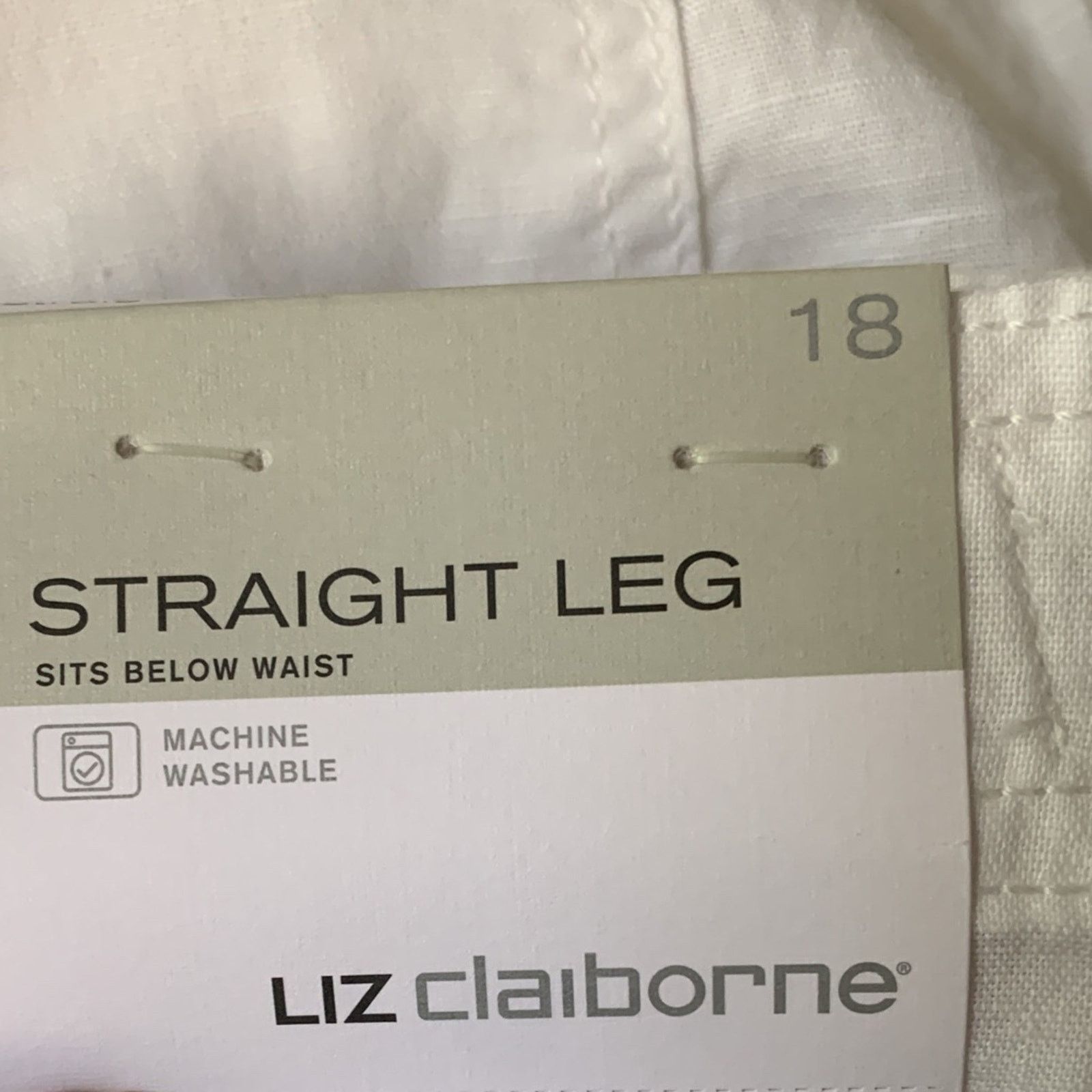 Liz Claiborne Liz Claiborne Pants White Linen Blend Hi-Rise Women Size 18 Size 40" / US 18 - 8 Thumbnail