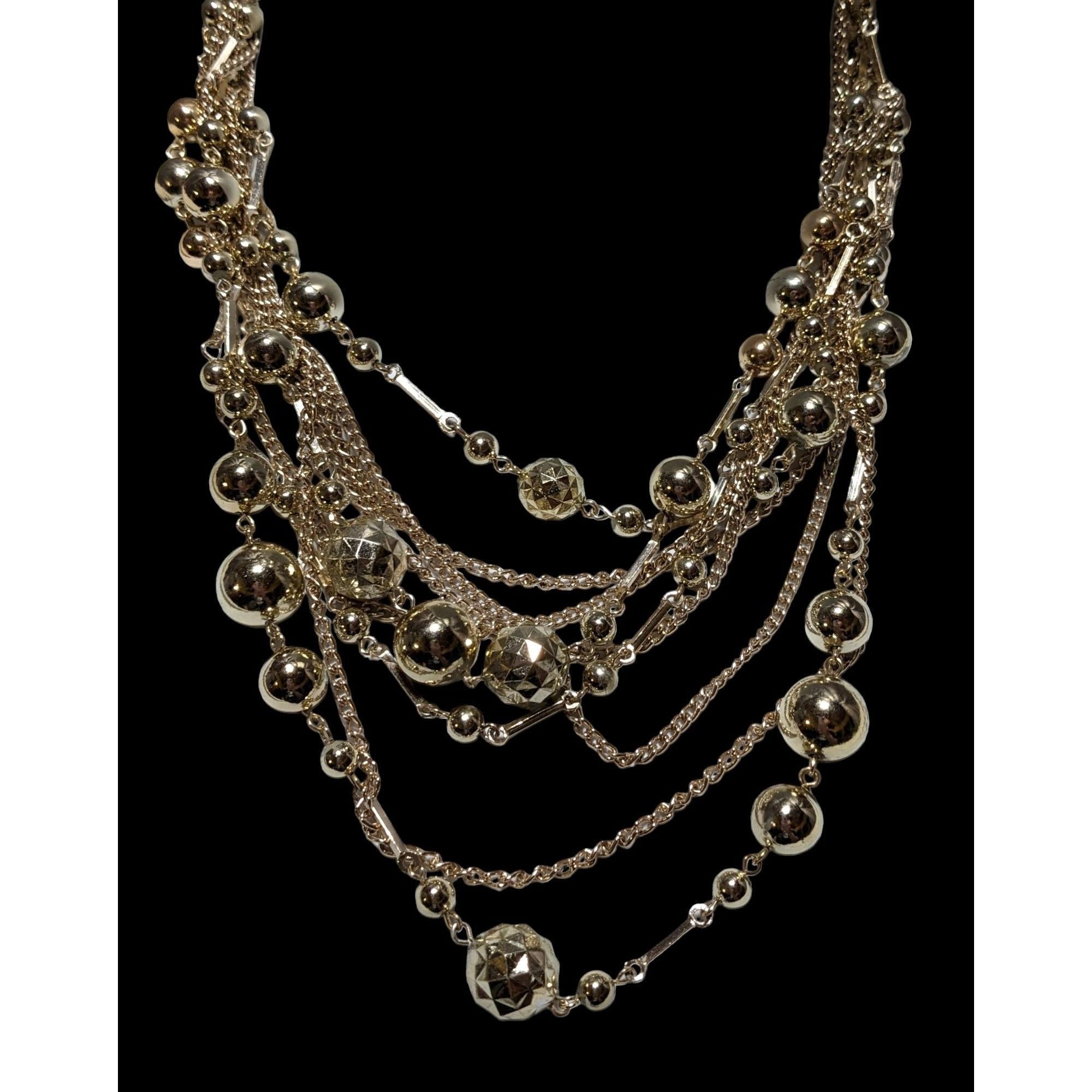 Other Vintage Multilayer Glam Gold Beaded Chain Necklace Size ONE SIZE - 2 Thumbnail
