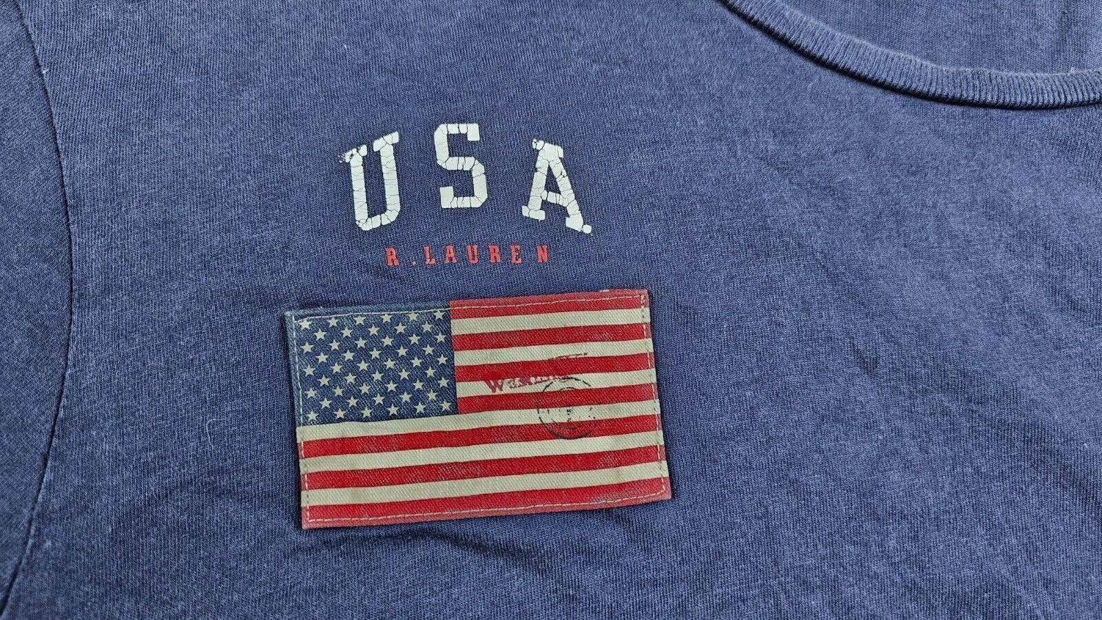 Polo Ralph Lauren Polo Ralph Lauren Big Pony USA Flag Tee Custom Slim Fit L Size US L / EU 52-54 / 3 - 3 Thumbnail