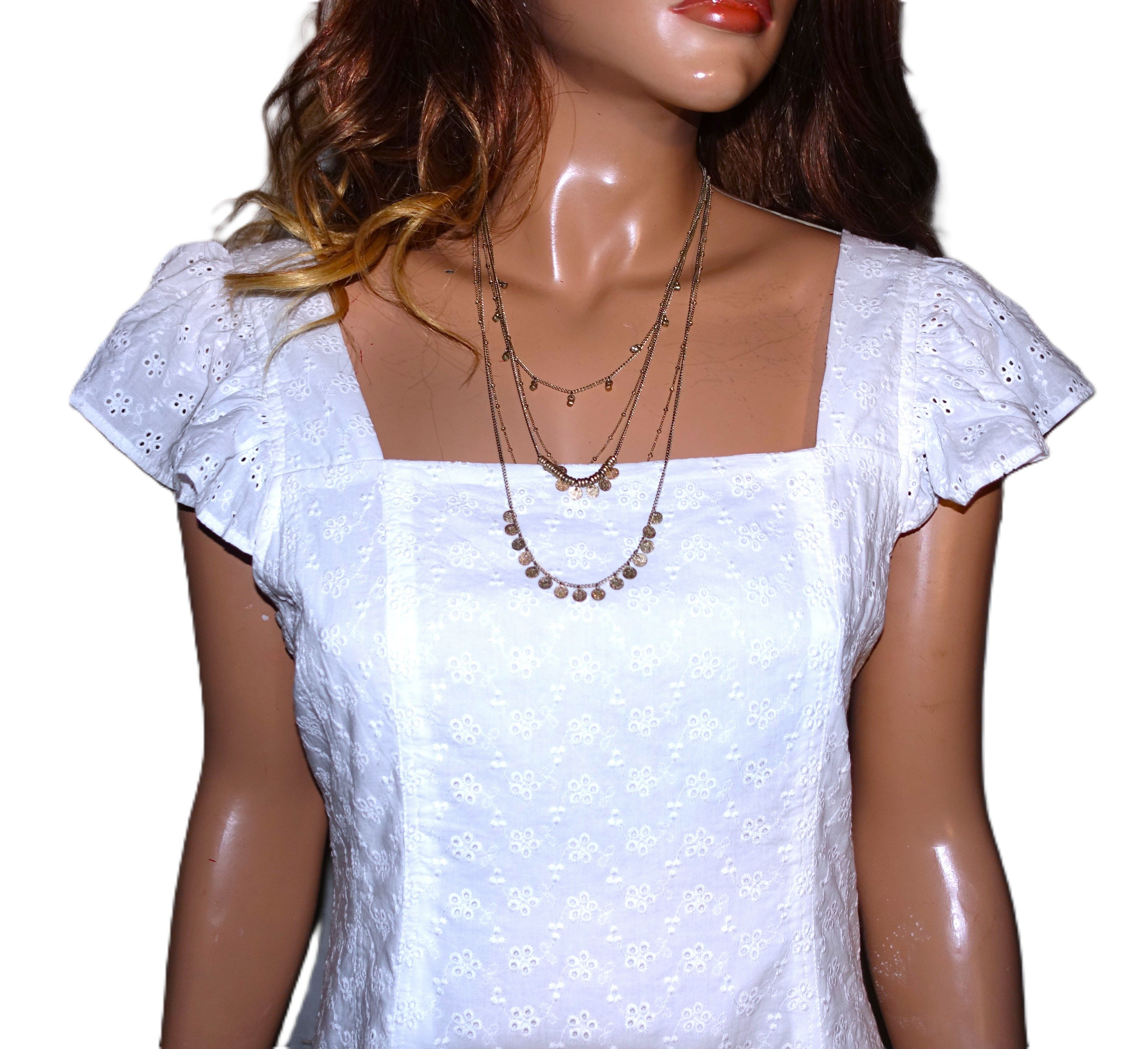 Other Chelsea & Violet White Eyelet Dress 10 NWT $118 Size L / US 10 / IT 46 - 4 Thumbnail