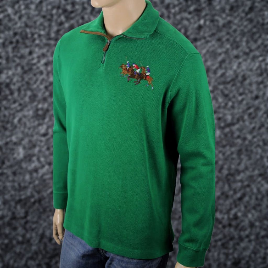 Polo Ralph Lauren Polo Ralph Lauren Green French Rib 1/2 Zip Sweater NWT Big Pony Match XL Men’s Shirt Size US XL / EU 56 / 4 - 1 Preview