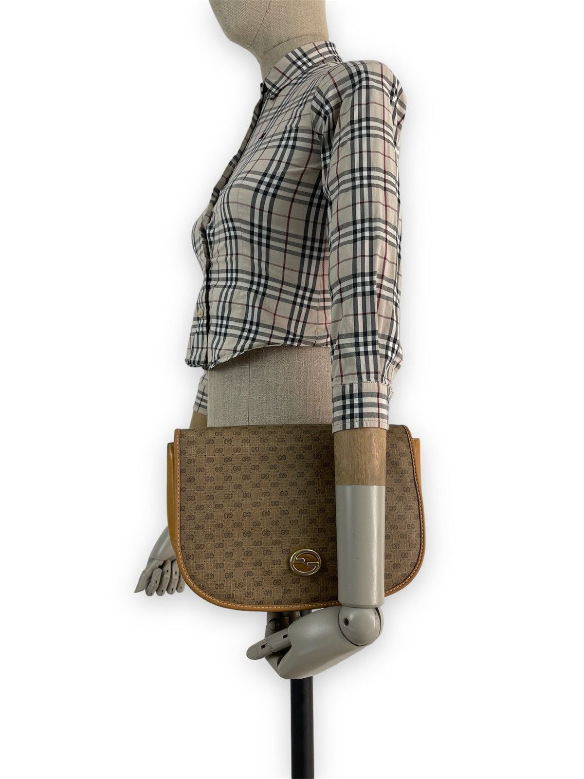 Designer × Gucci × Paolo Gucci RARE VTG 60's Supreme GG Monogram Guccissima Leather Cross-body Shoulder Bag Size ONE SIZE - 7 Thumbnail