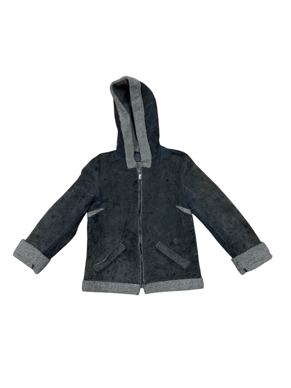 Guess Guess Suede Leather Sherpa Lined Jacket Hoodie Size XXS / US 00 / IT 34 - 1 Thumbnail