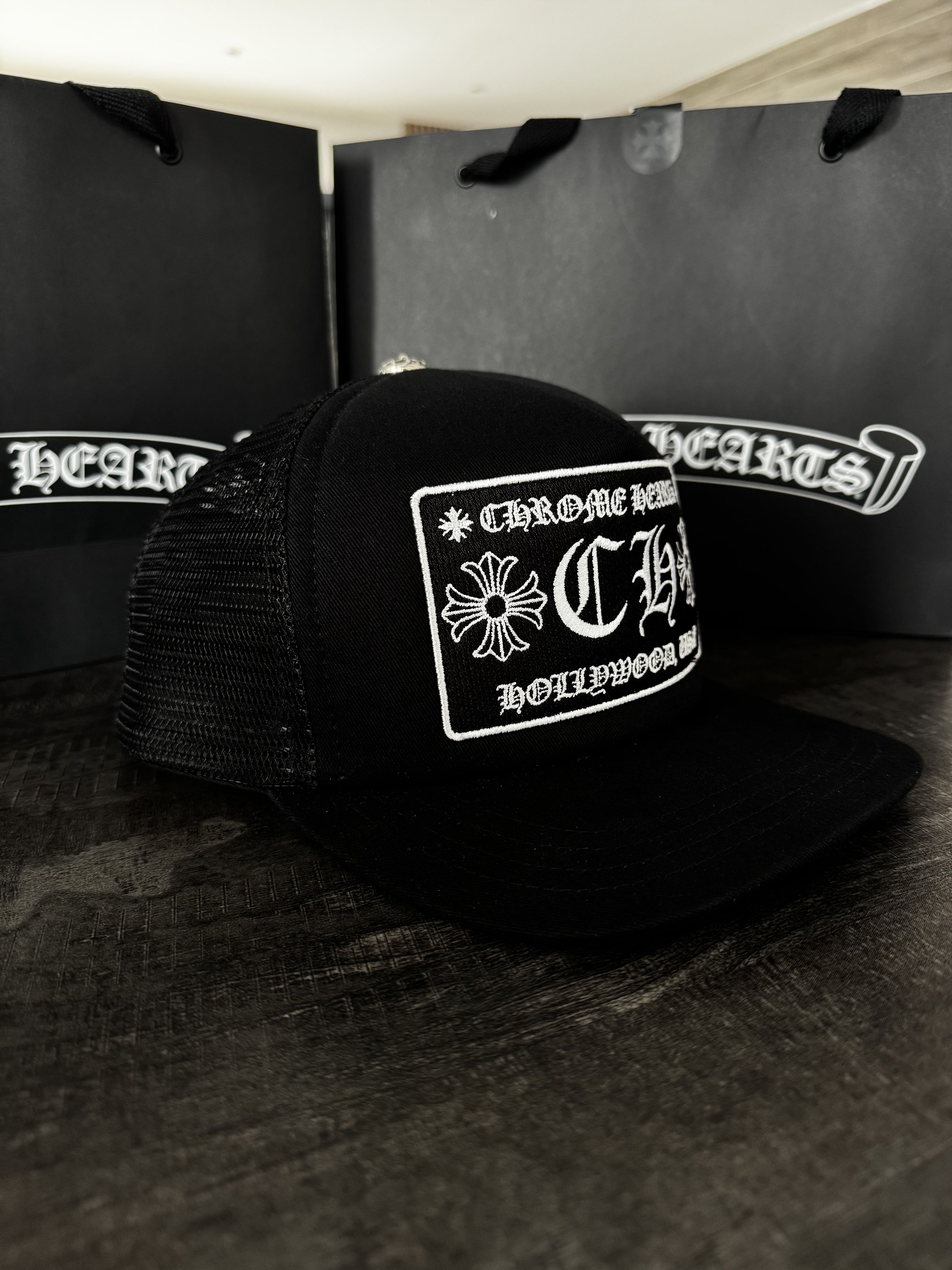 Chrome Hearts CH Hollywood Trucker Hat Black Size ONE SIZE - 4 Thumbnail