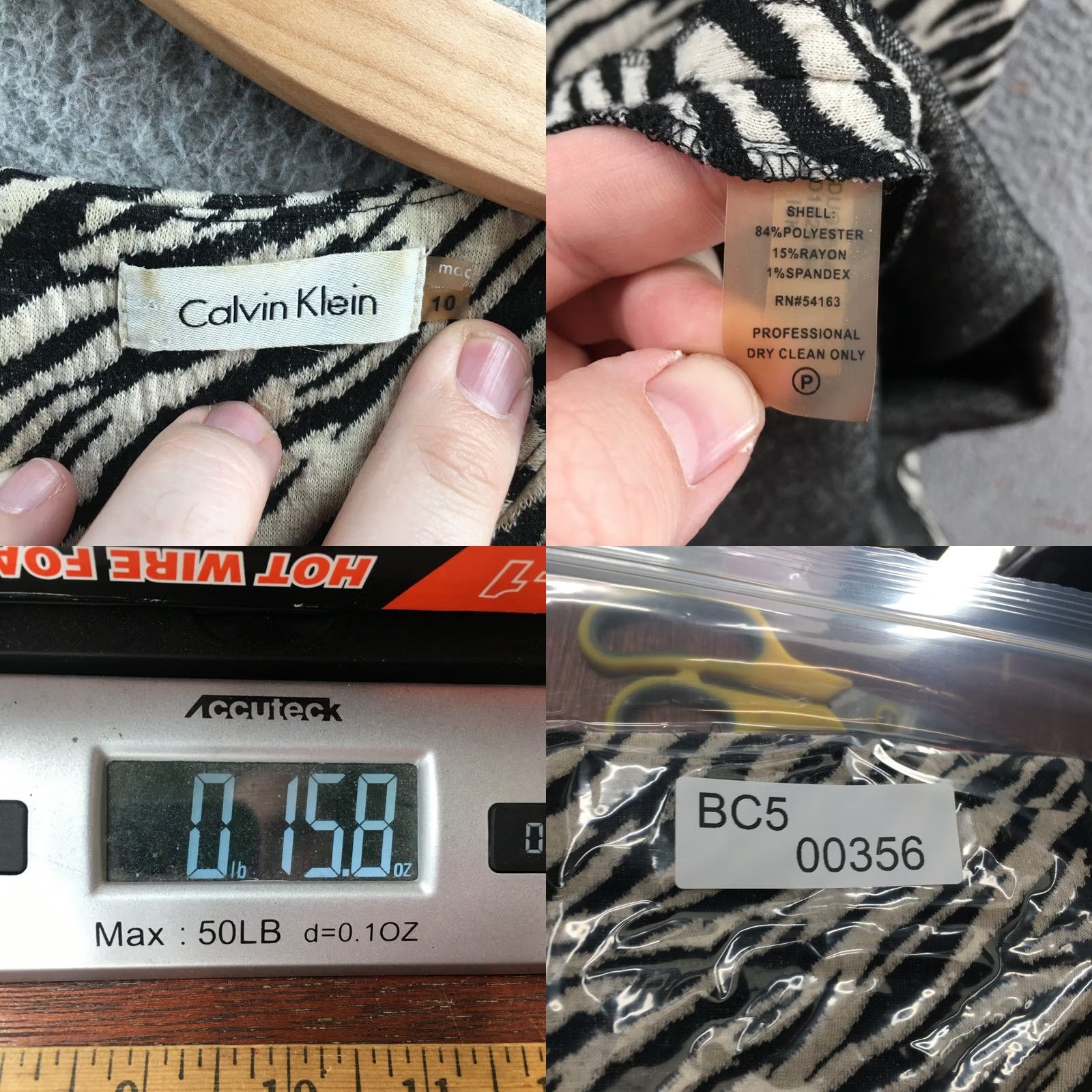 Calvin Klein Calvin Klein Sheath Dress Womens 10P Multicolor Zebra Print Sleeveless Casual Dress Size L / US 10 / IT 46 - 9 Thumbnail