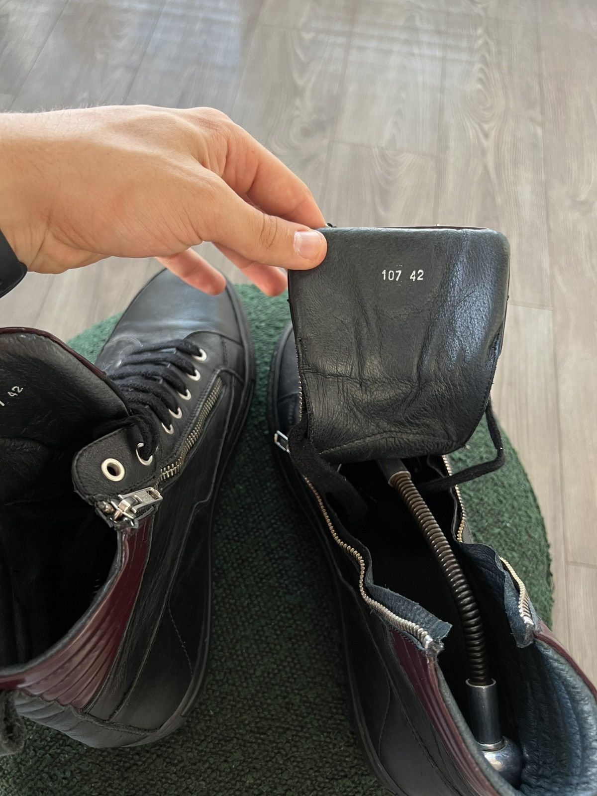 Iceberg RRP:450€‼️Luxury Iceberg Double Zip Leather Metal Logo Boot Size US 9 / EU 42 - 19 Thumbnail