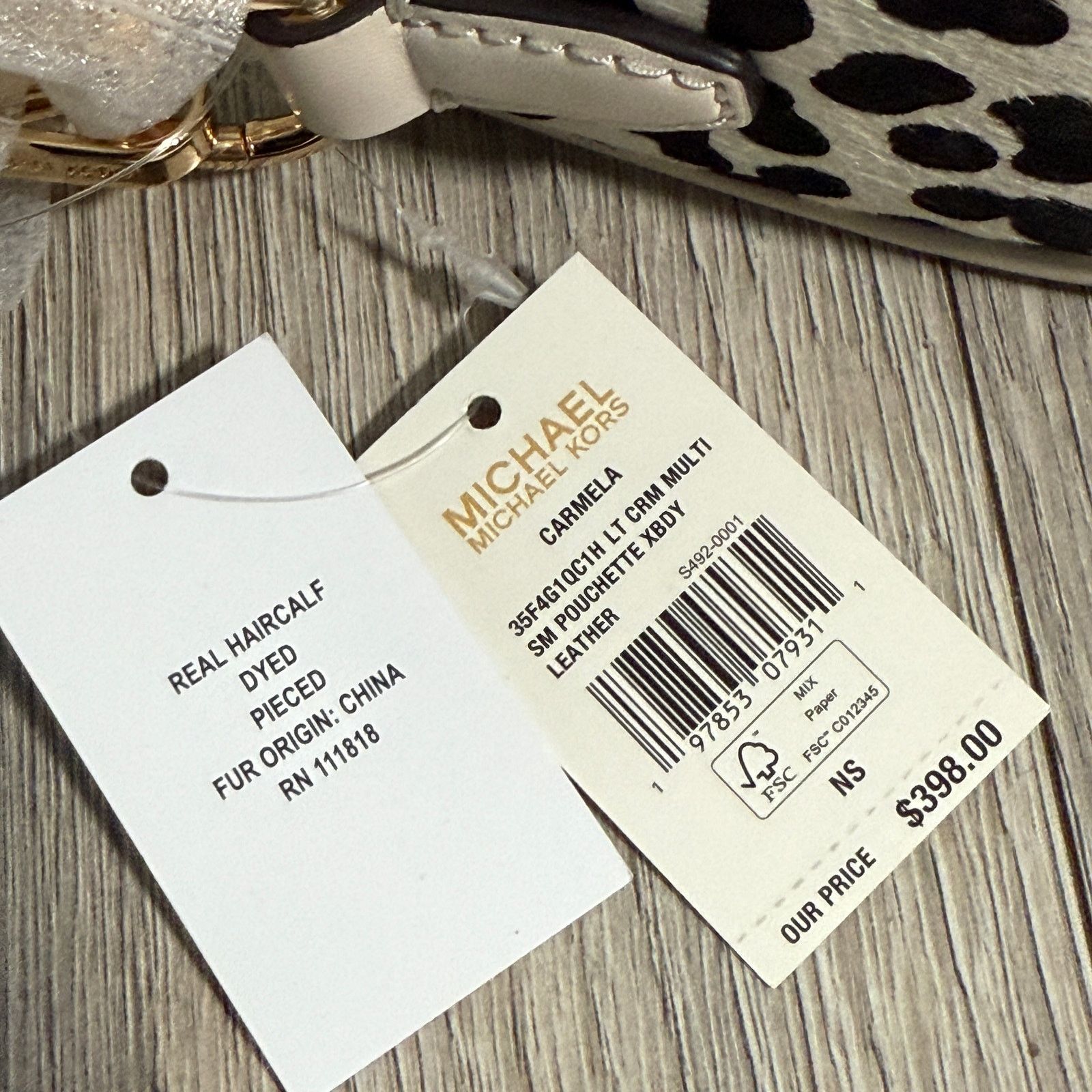 Michael Kors Michael Kors Carmela Sm Pouchette Crossbody Leather Cream Size ONE SIZE - 3 Thumbnail