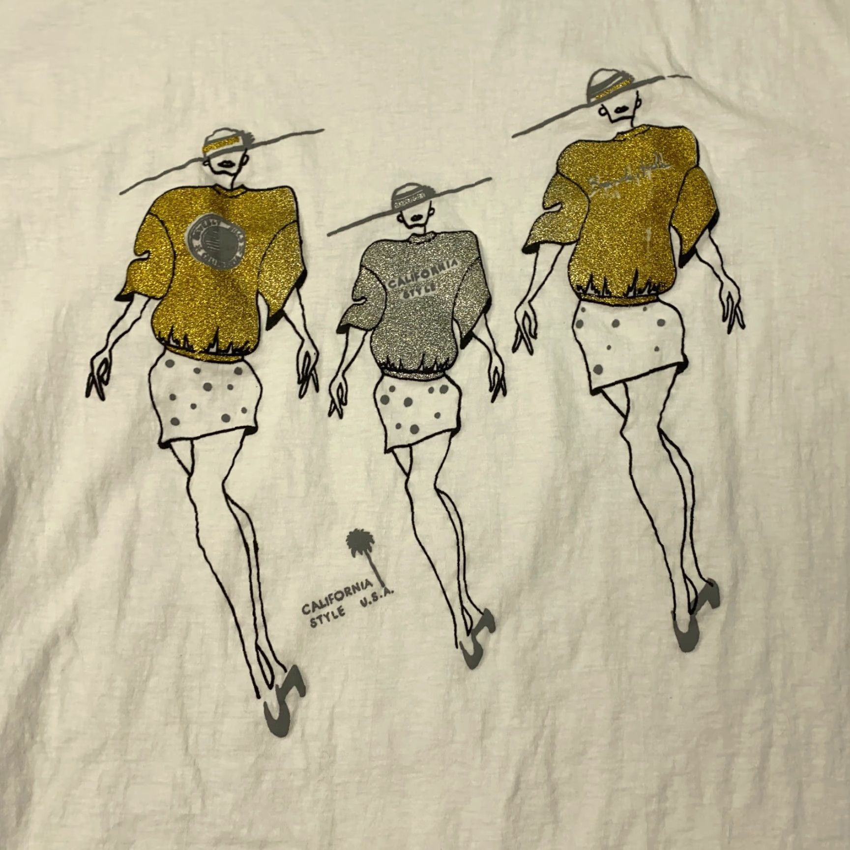 Vintage VINTAGE T World California Style T-Shirt Men XL White 90s Retro Casual Short Sleeve Size US XL / EU 56 / 4 - 2 Thumbnail