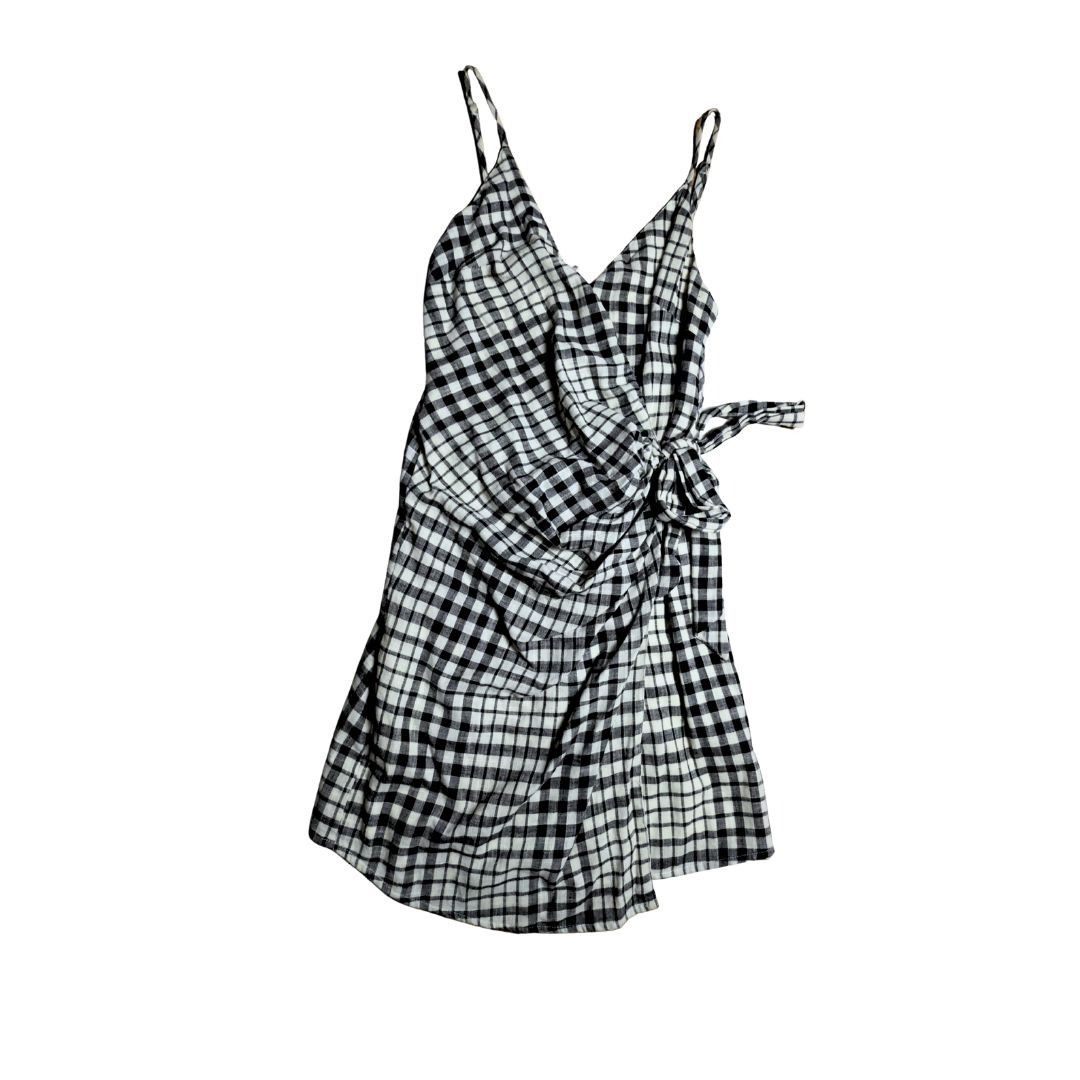 Free People Free People Nodia Mini Wrap Dress Black and White Gingham Si Size XS / US 0-2 / IT 36-38 - 10 Thumbnail