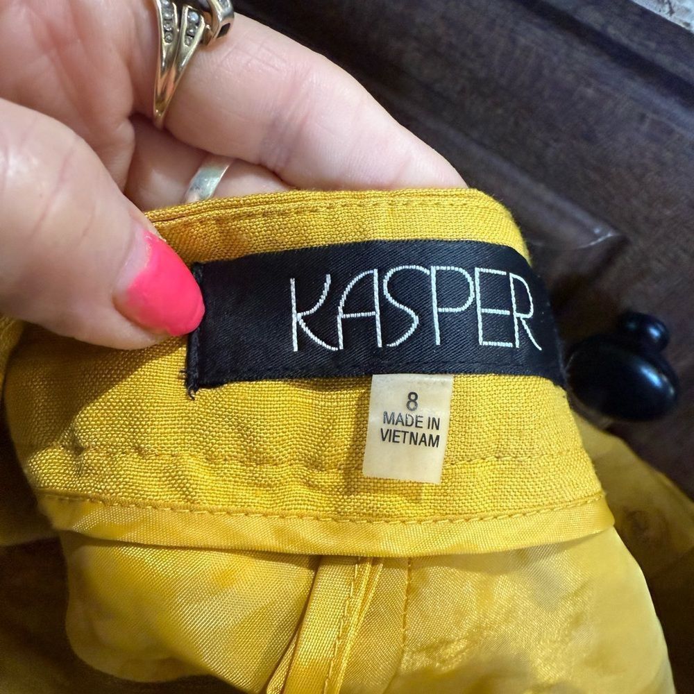 Other Kasper Yellow Ankle Cropped Pants Vibrant Style Size 34" / US 12 / IT 48 - 3 Thumbnail