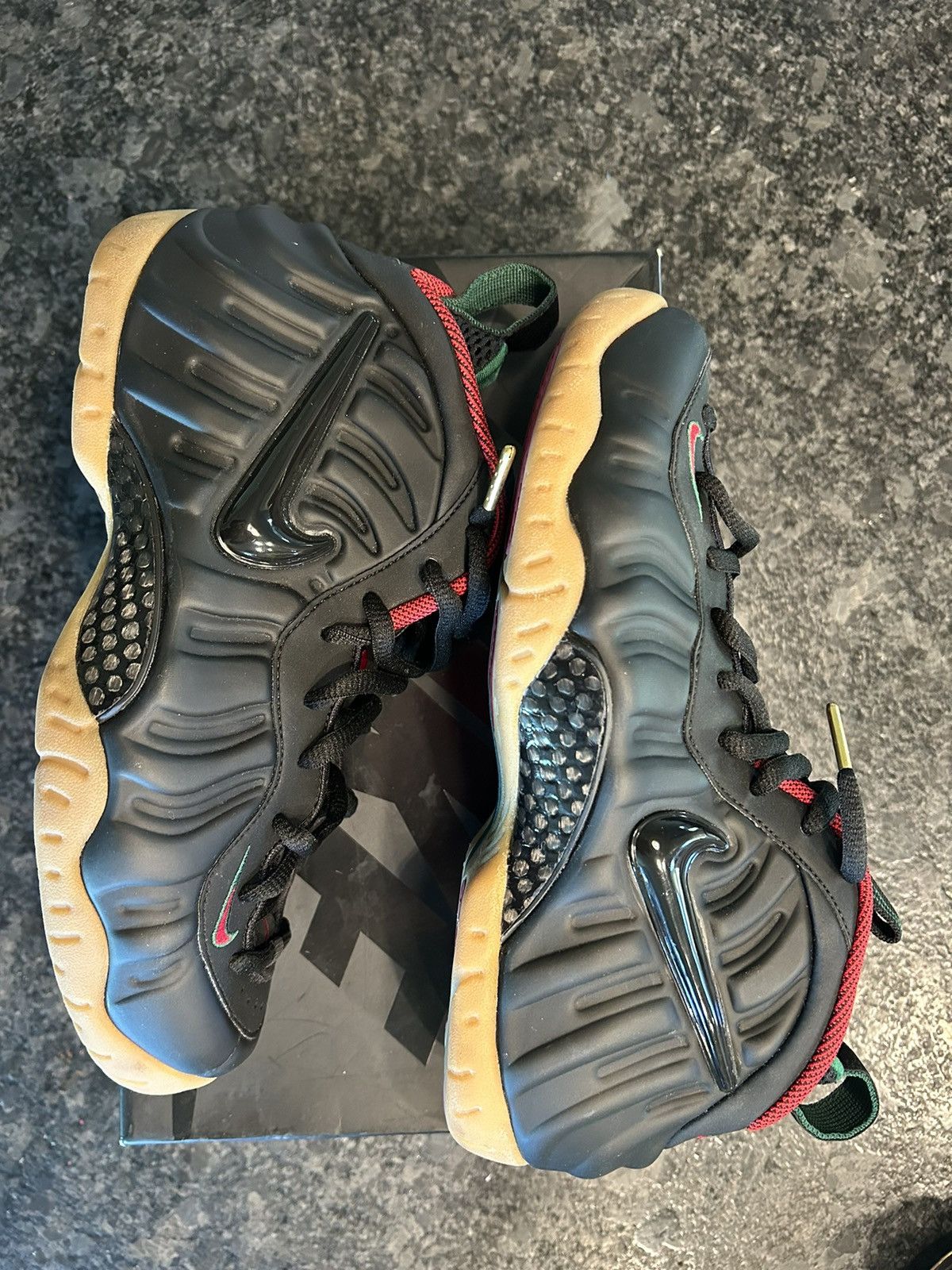 image of Nike Air Foamposite Pro “Gucci” Shoes in Black, Men's (Size 8)
