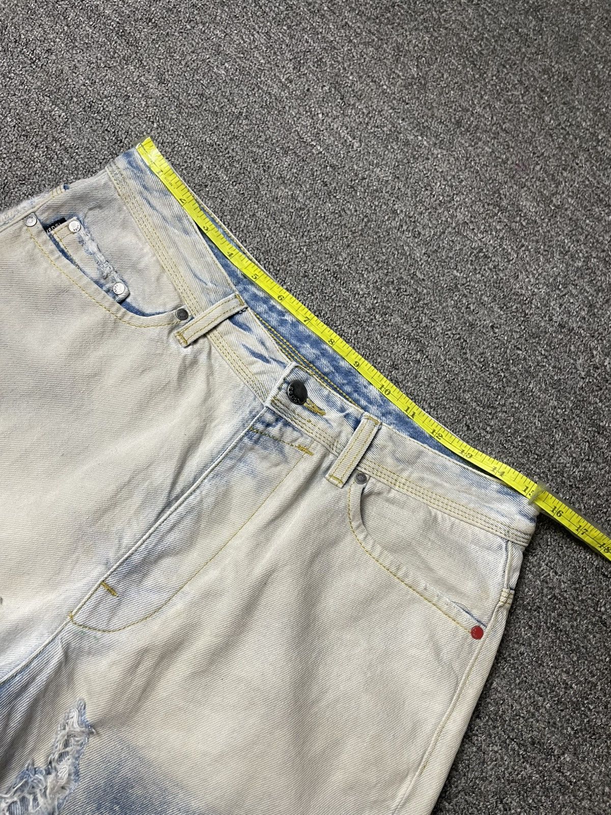Japanese Brand × Vintage FIFTYFIVEDSL Blue Acid Wash Short Jeans (104) Size US 31 - 5 Thumbnail