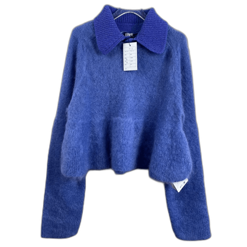 Loewe Loewe Blue Wool Long Sleeve Sweater Size L / US 10 / IT 46 - 1 Thumbnail