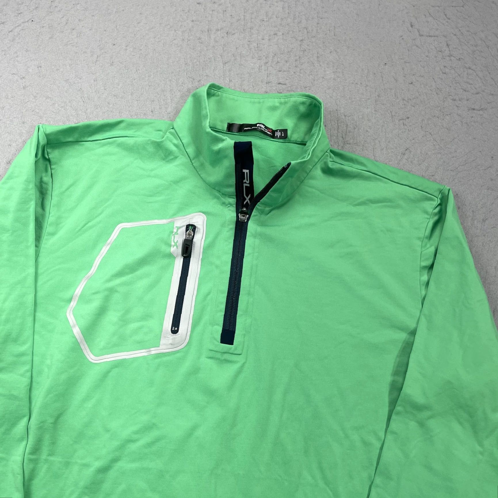 RLX Ralph Lauren RLX Ralph Lauren Jacket Mens Large Green Driver Performance Golf Logo 1/4 Zip Size US L / EU 52-54 / 3 - 3 Thumbnail