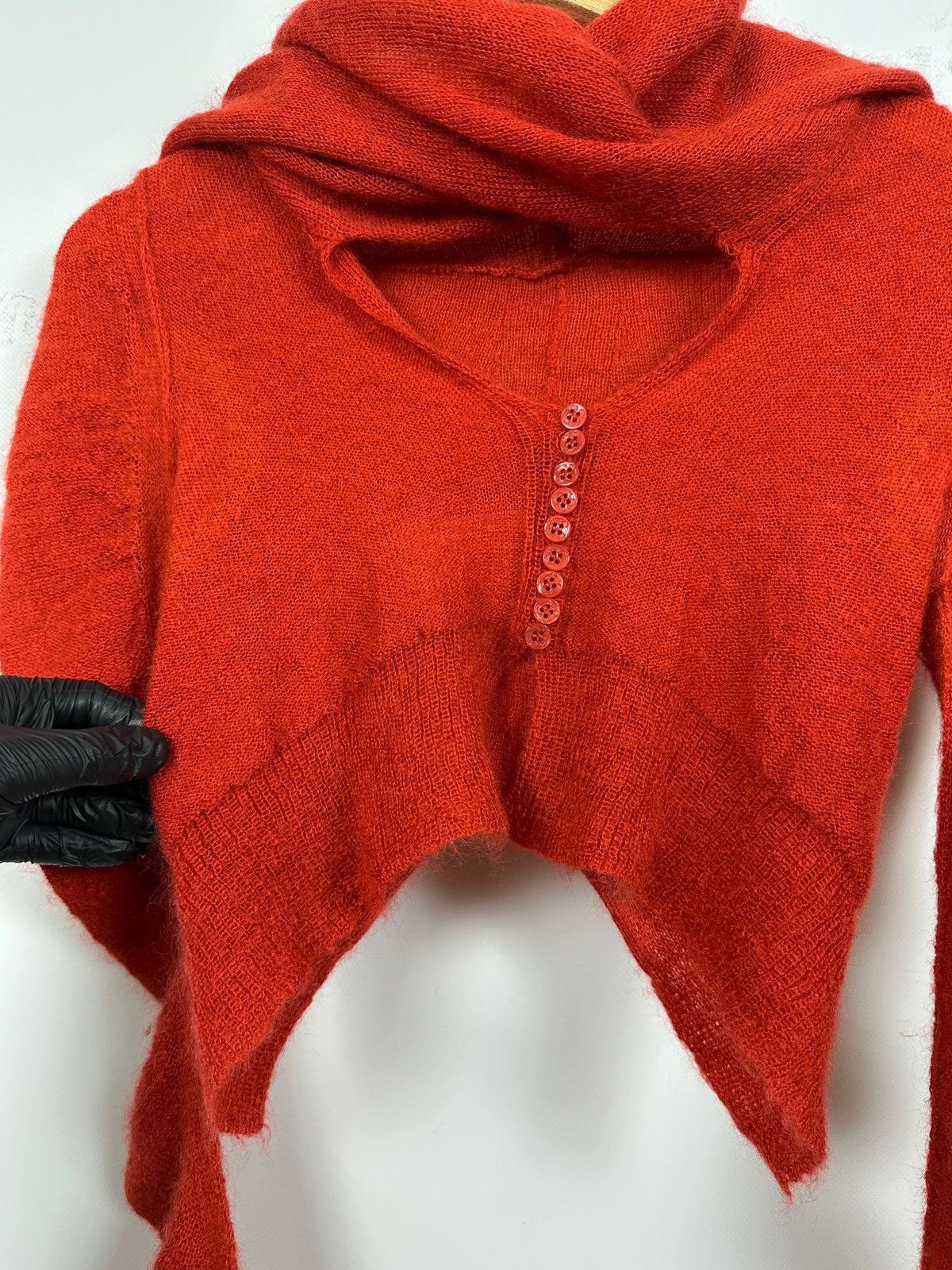 Marithe + Francois Girbaud Vintage Marithe Francois Girbaud Mohair Knit Scarf Sweater Size S / US 4 / IT 40 - 11 Thumbnail