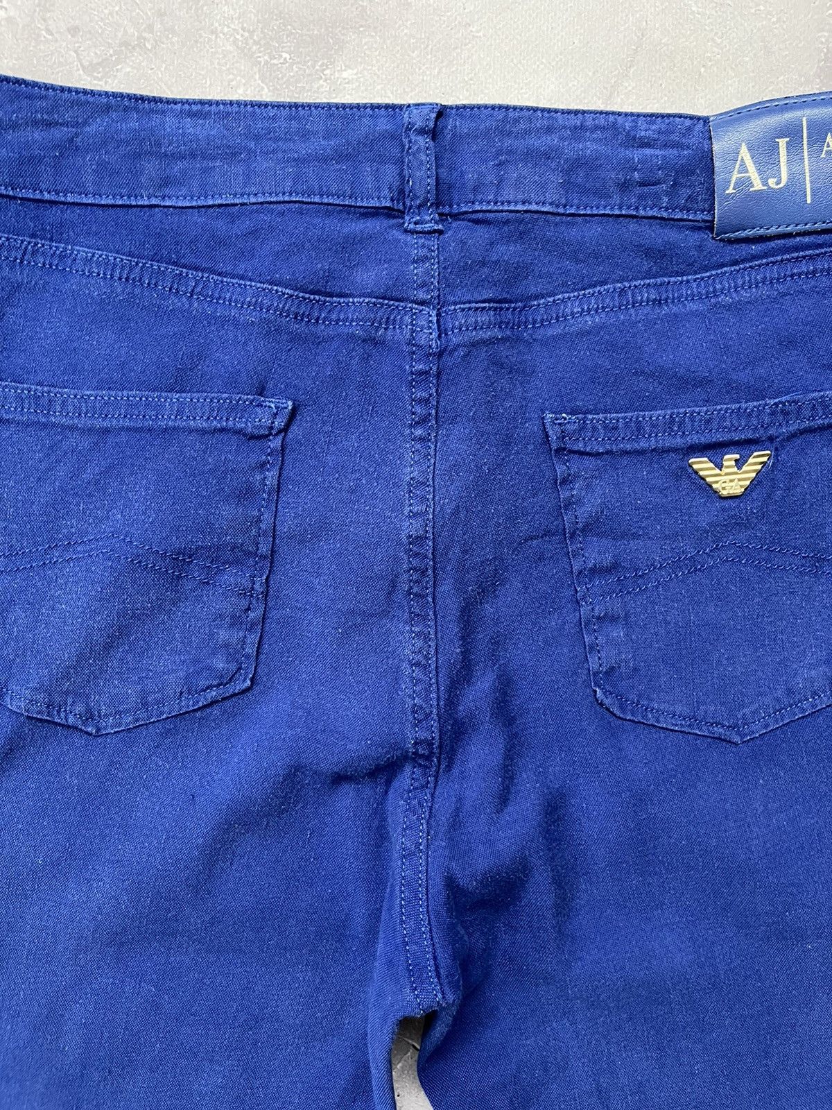 Giorgio Armani Armani Jeans Linen Lino-flex Pants Blue Size 32 Size 32" / US 10 / IT 46 - 7 Thumbnail