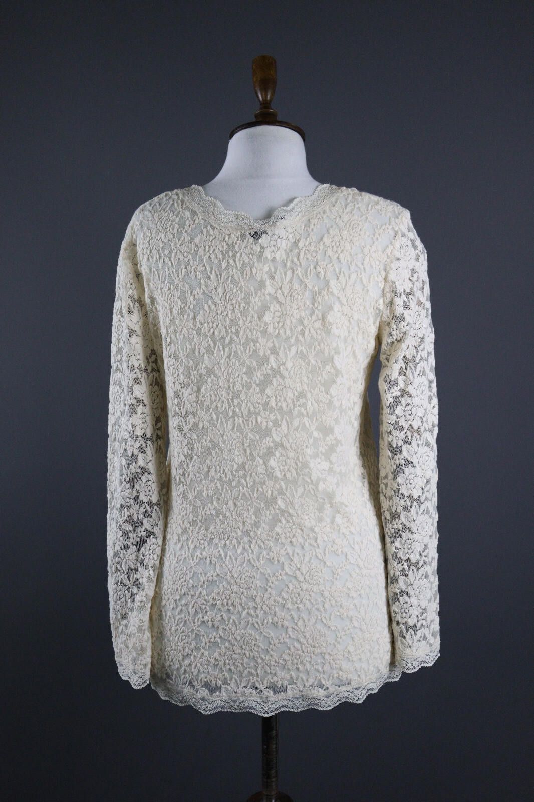Designer Marc Cain White Floral Embroidered Pullover Shirt Size L Size L / US 10 / IT 46 - 5 Thumbnail