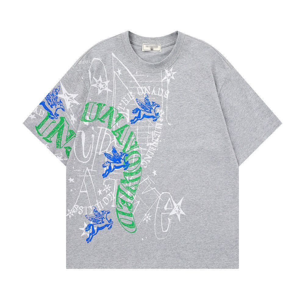 Japanese Brand Men's Loose-Fit Casual Graffiti-Print T-Shirt Size US M / EU 48-50 / 2 - 1 Thumbnail