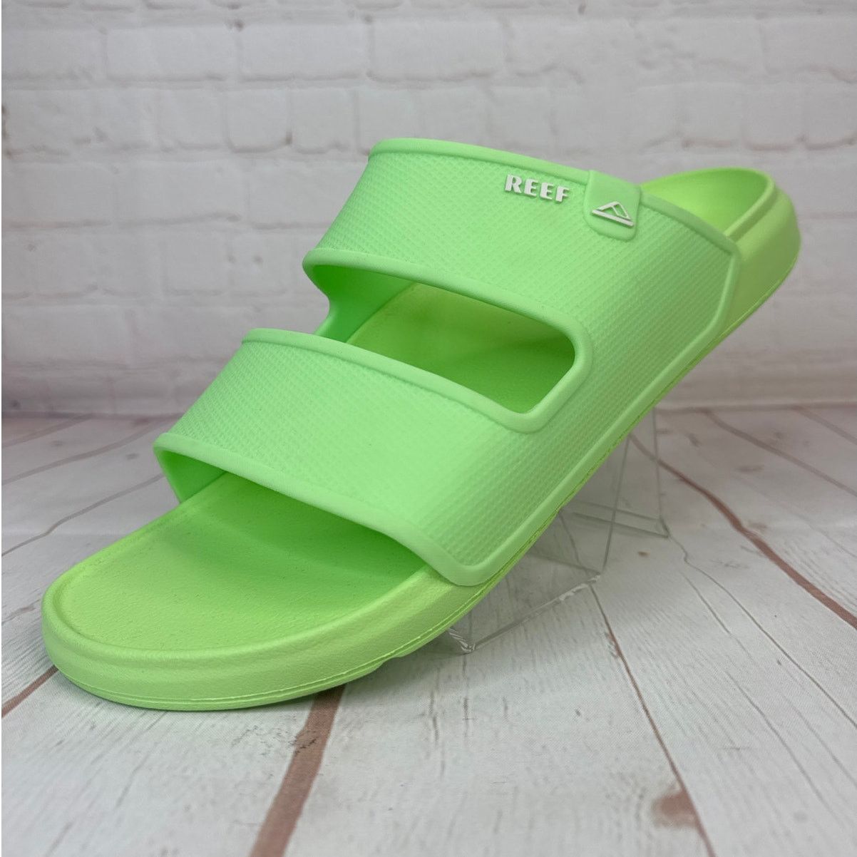 REEF Reef Oasis Double Up Lime Cushioned Water Friendly Slides Size US 13 / EU 46 - 3 Thumbnail