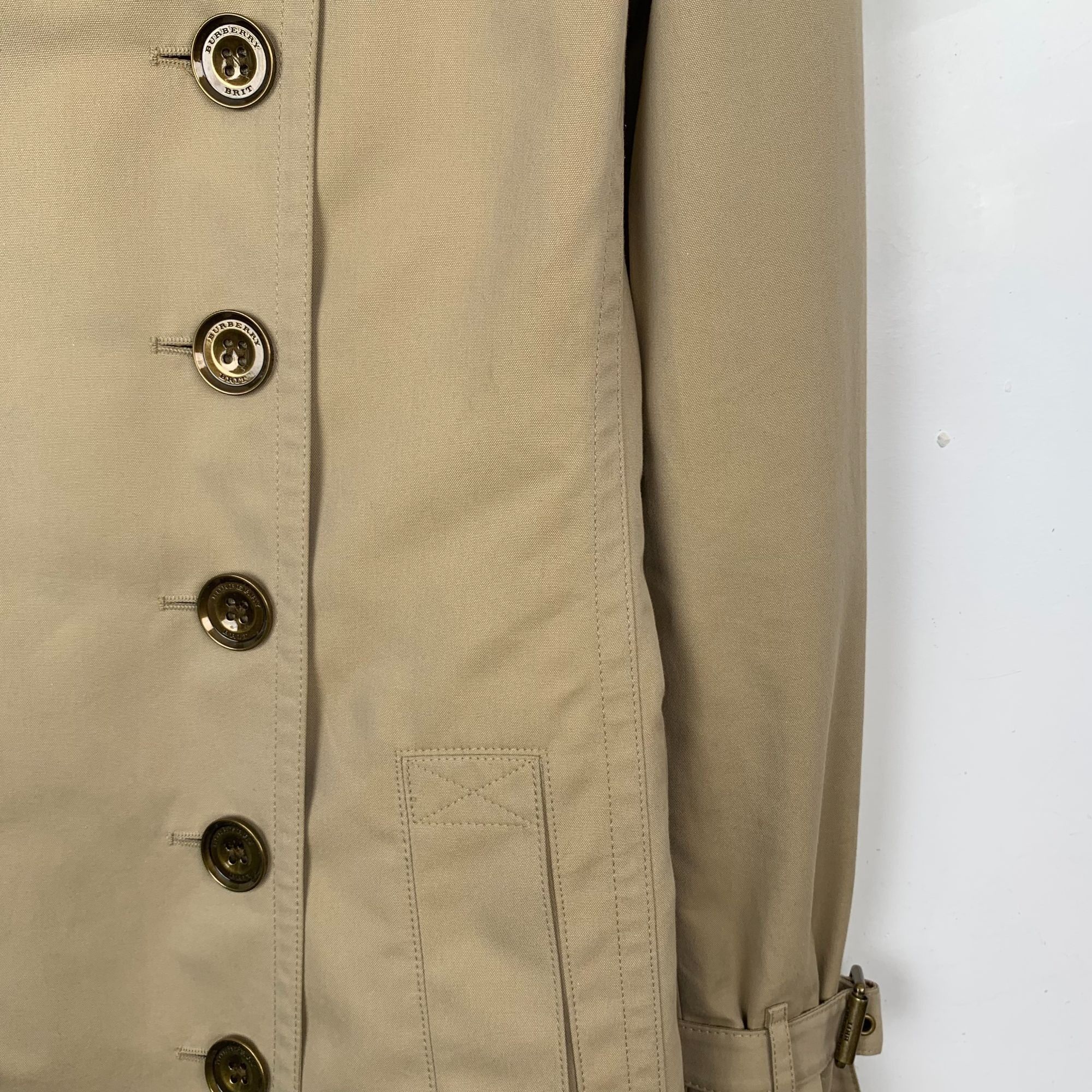 Burberry Burberry Brown Cotton Double-Breasted Belted Trench Coat (Si Size S / US 4 / IT 40 - 6 Thumbnail