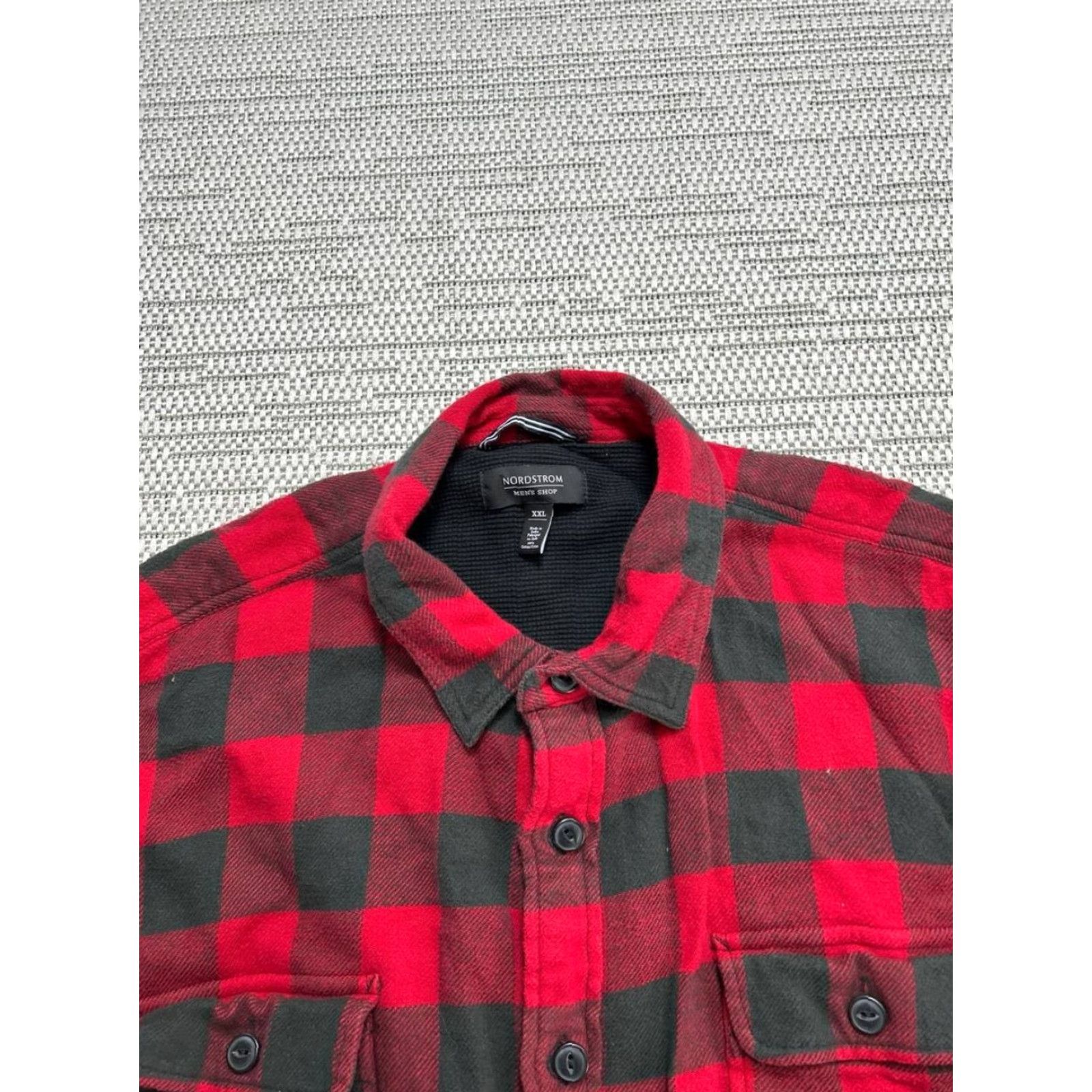 Nordstrom Nordstrom Flannel Shirt Mens XXL Red Black Cotton Button Up Size US XXL / EU 58 / 5 - 2 Thumbnail