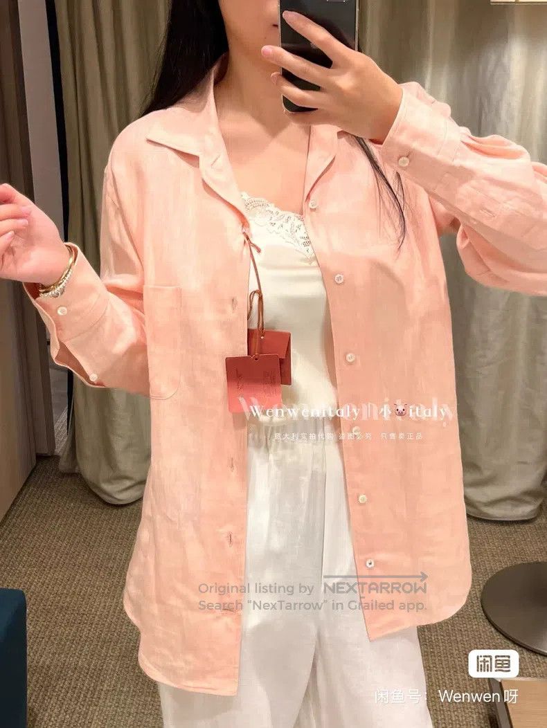 Loro Piana LORO PIANA Light pink linen shirt Size M / US 6-8 / IT 42-44 - 1 Thumbnail