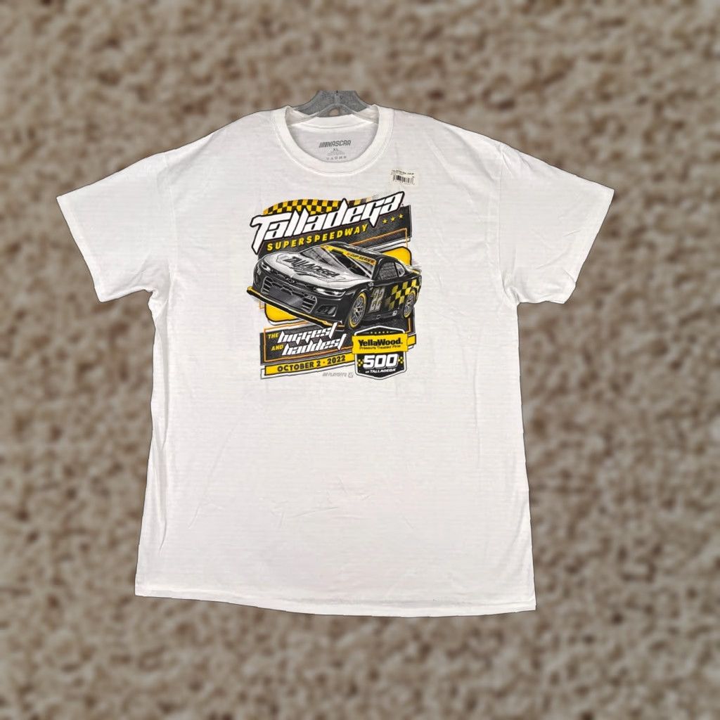 NASCAR Legends Global Merchandise Talladega Shirt Adult XL White NASCAR Yellawood 500 2022 Pole Positions Cars Racing Logo” Size US XL / EU 56 / 4 - 1 Thumbnail