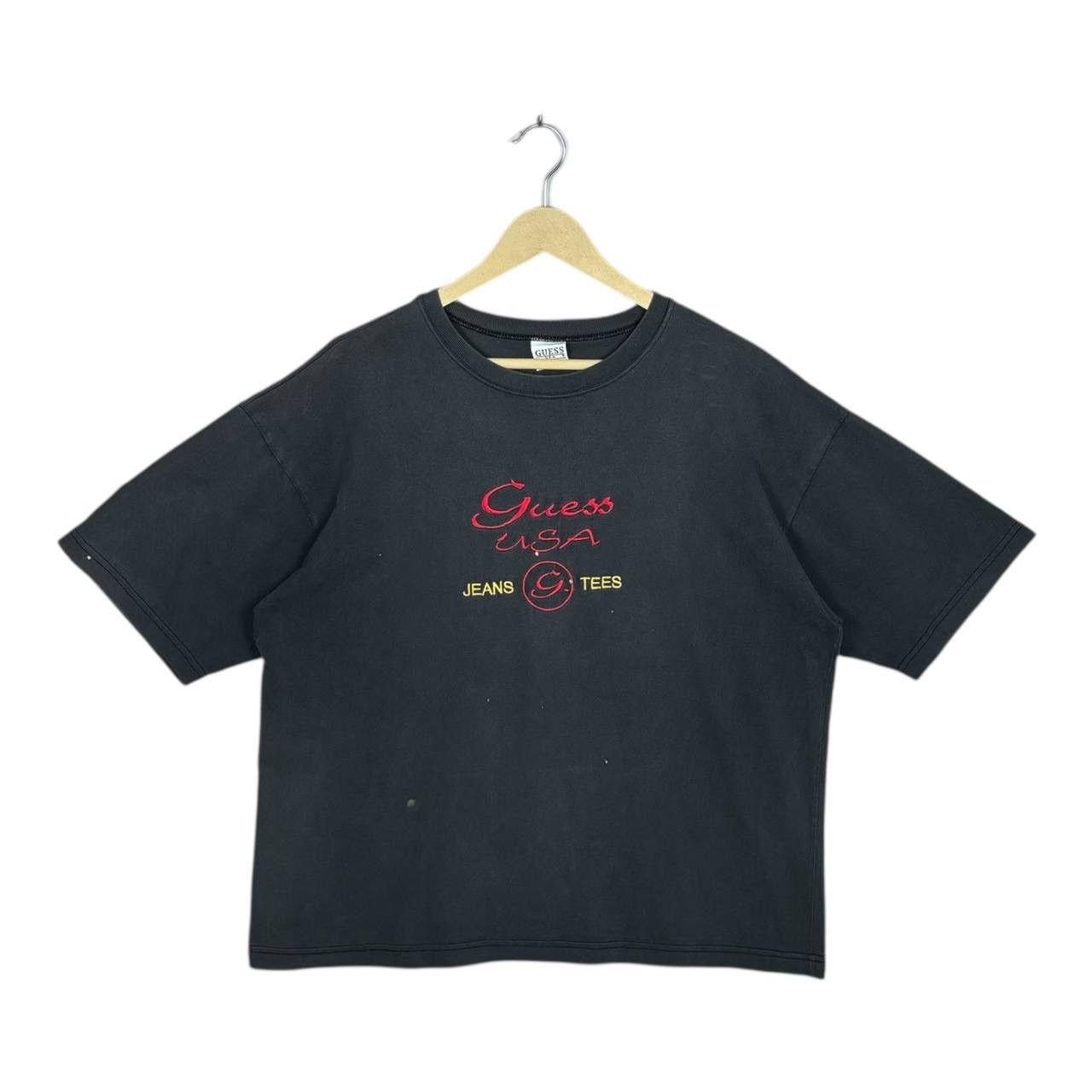 Guess Vtg 90s Guess USA Embroidered T-Shirt Made in USA Sun Faded Size US L / EU 52-54 / 3 - 1 Thumbnail