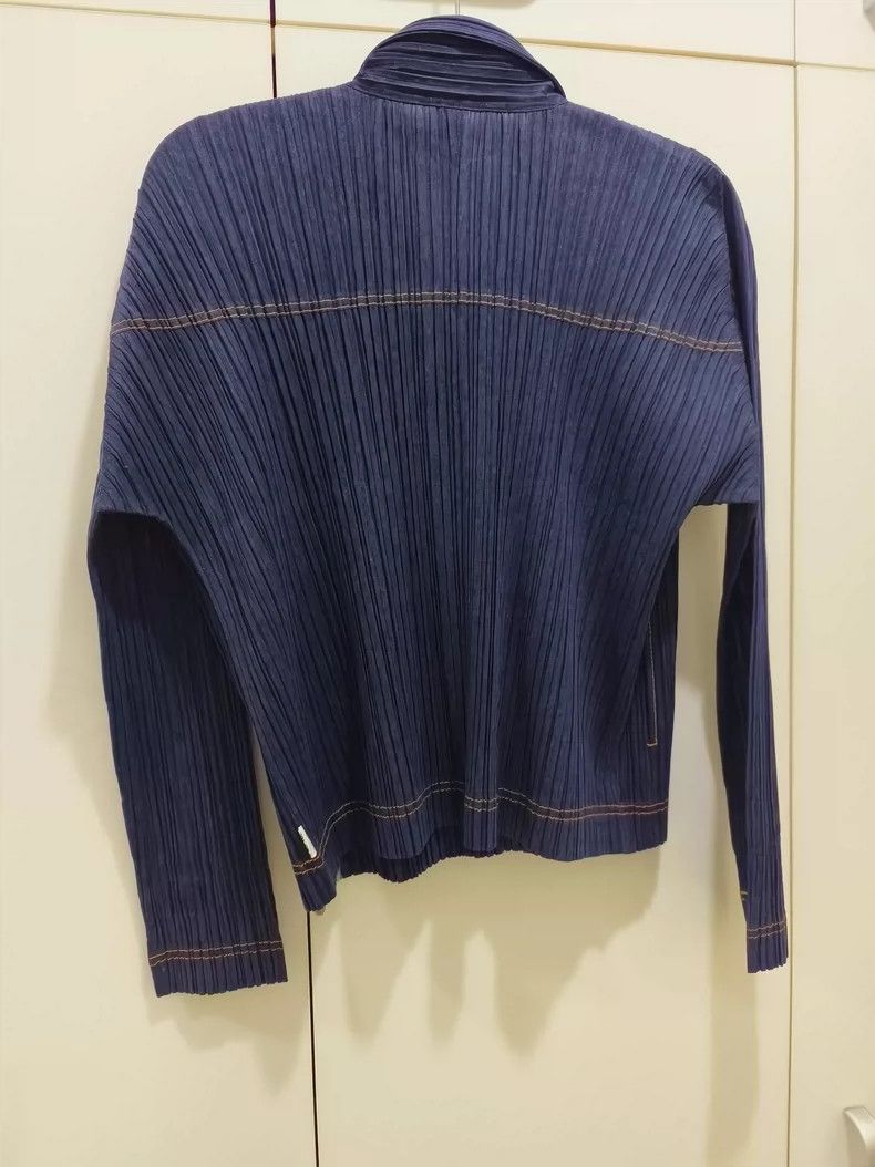 Issey Miyake Issey Miyake Denim cardigan Size L / US 10 / IT 46 - 2 Thumbnail