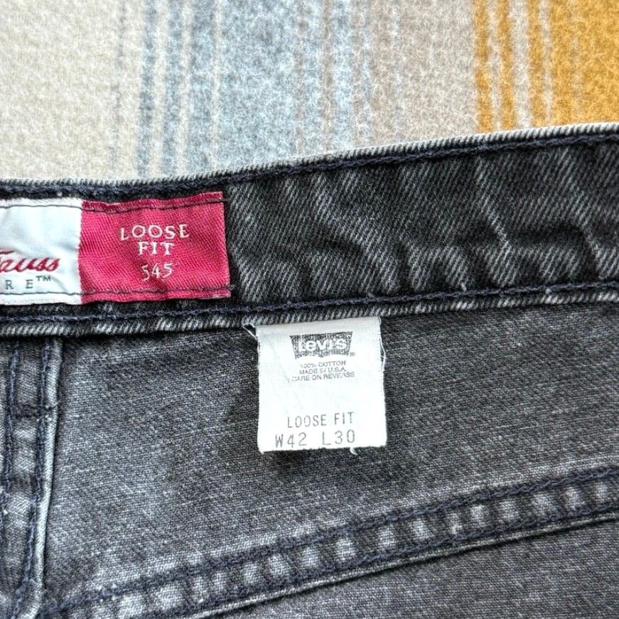 Levi's VINTAGE Levi's 545 Jeans Mens 42x30 Black Loose Fit Baggy Bronze Tab Skate Grunge 90s Mens Size US 42 / EU 58 - 5 Thumbnail