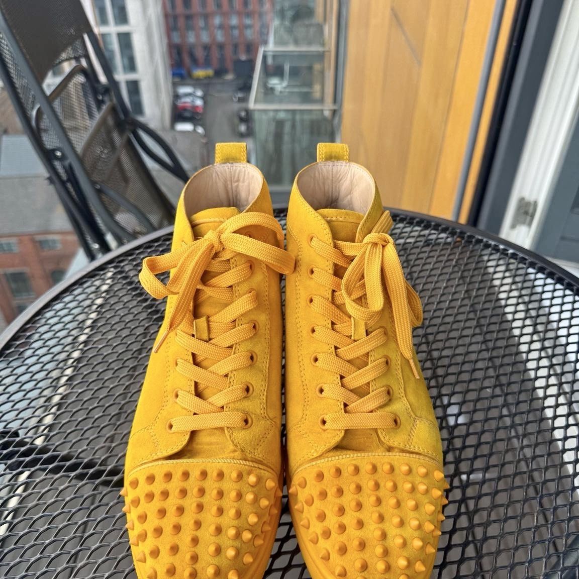 Christian Louboutin Christian Louboutin Louis Spikes – Yellow Suede – EU 43.5 Size US 9.5 / EU 42-43 - 14 Thumbnail